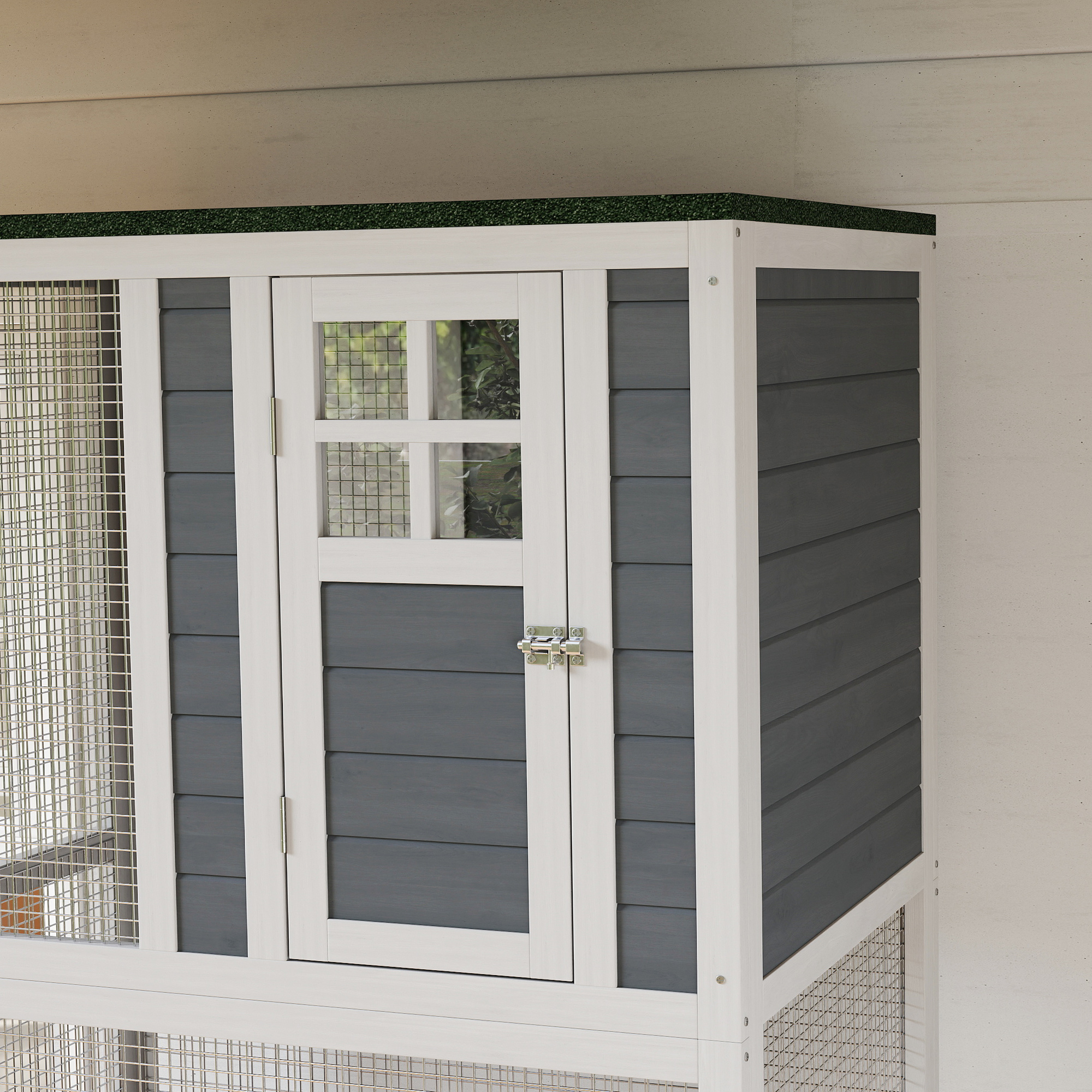 Wooden Catio Cat Outdoor Enclosure,Cat Cage With Waterproof Roof,Platforms,for