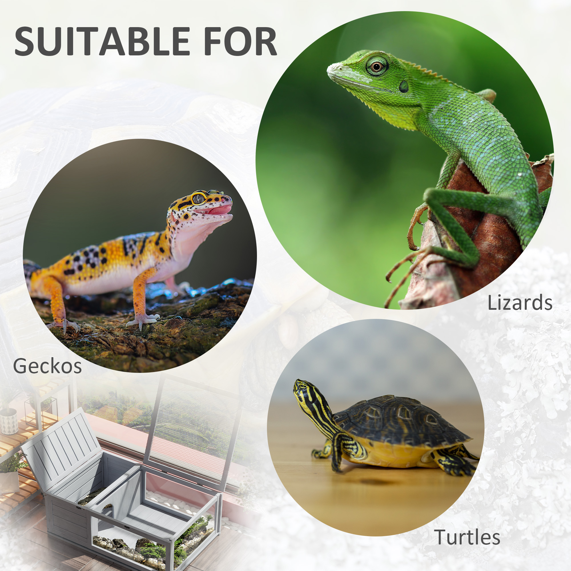 Tortoise House,Small Reptile Wooden House,with Mesh Roofs,Side Panels,for — image 5