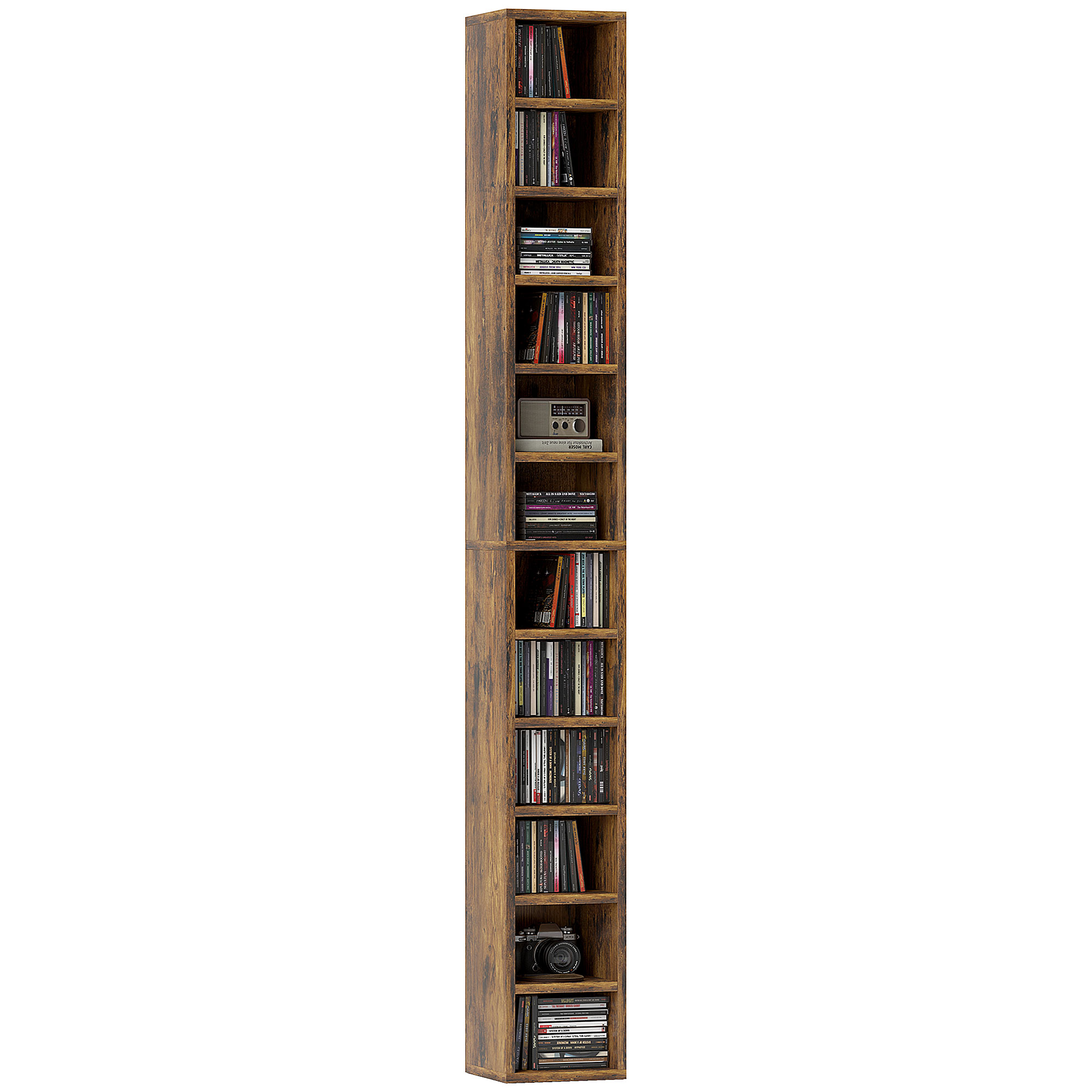 204 CD Tall Narrow Media Storage Tower-Rustic Brown — image 3
