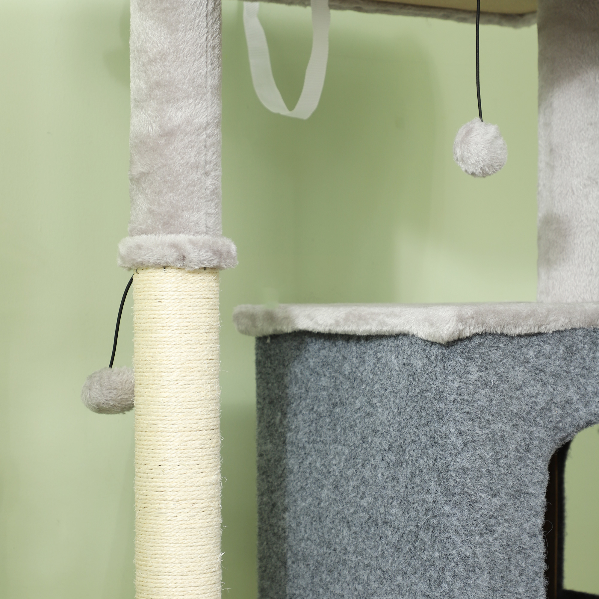 132cm Cat Tree W/ Scratching Posts,Pad,Cat Bed,Cat House,Jumping