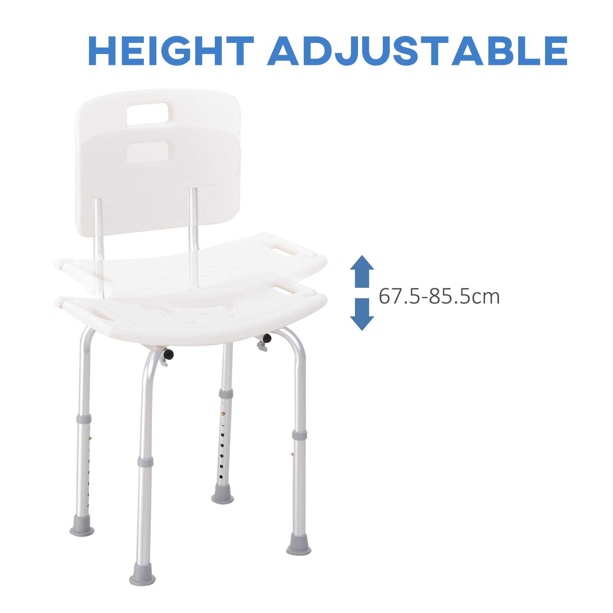 Bath Chair Shower Stool Safety Seat Bathroom Adjustable Positions Elderly Aids — image 5