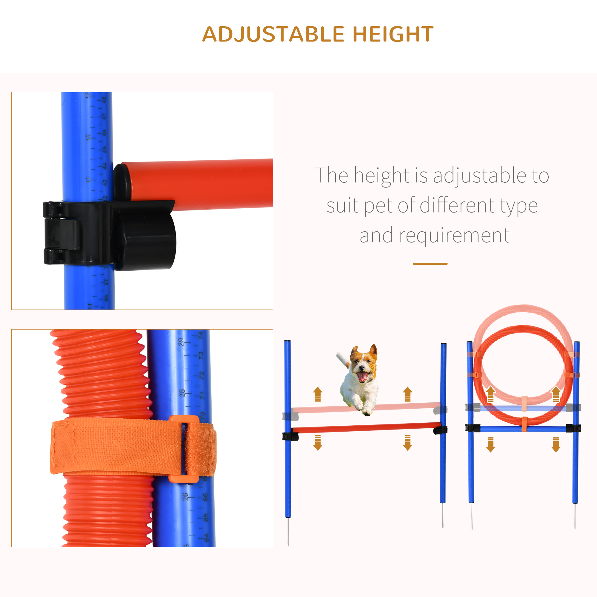 Pet Agility Training Equipment Dog Play Run Jump Obedience Set Adjustable (Pole — image 2