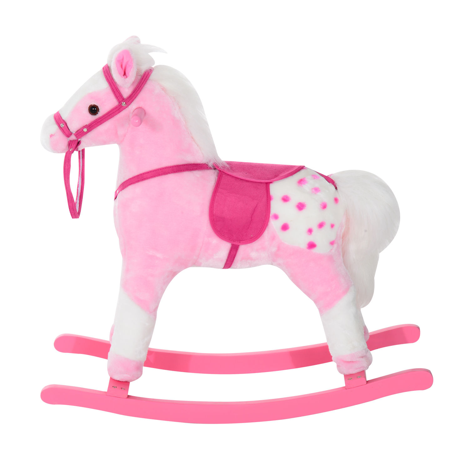 Baby Rocking Horse Plush Ride On Animals Rocker With Sound Handle Grip For Kids — image 3