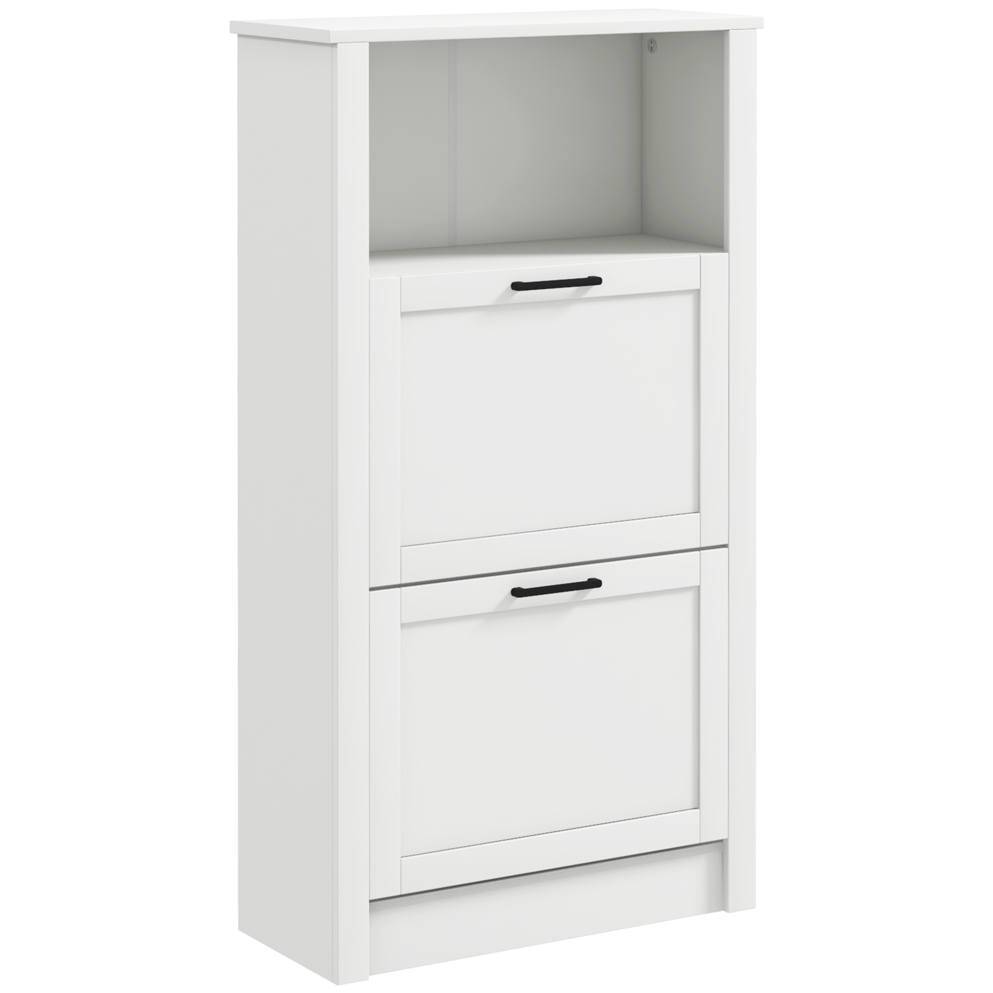 Modern Shoe Cabinet With 2 Flip Drawers And Adjustable Shelves,Narrow Storage — image 4