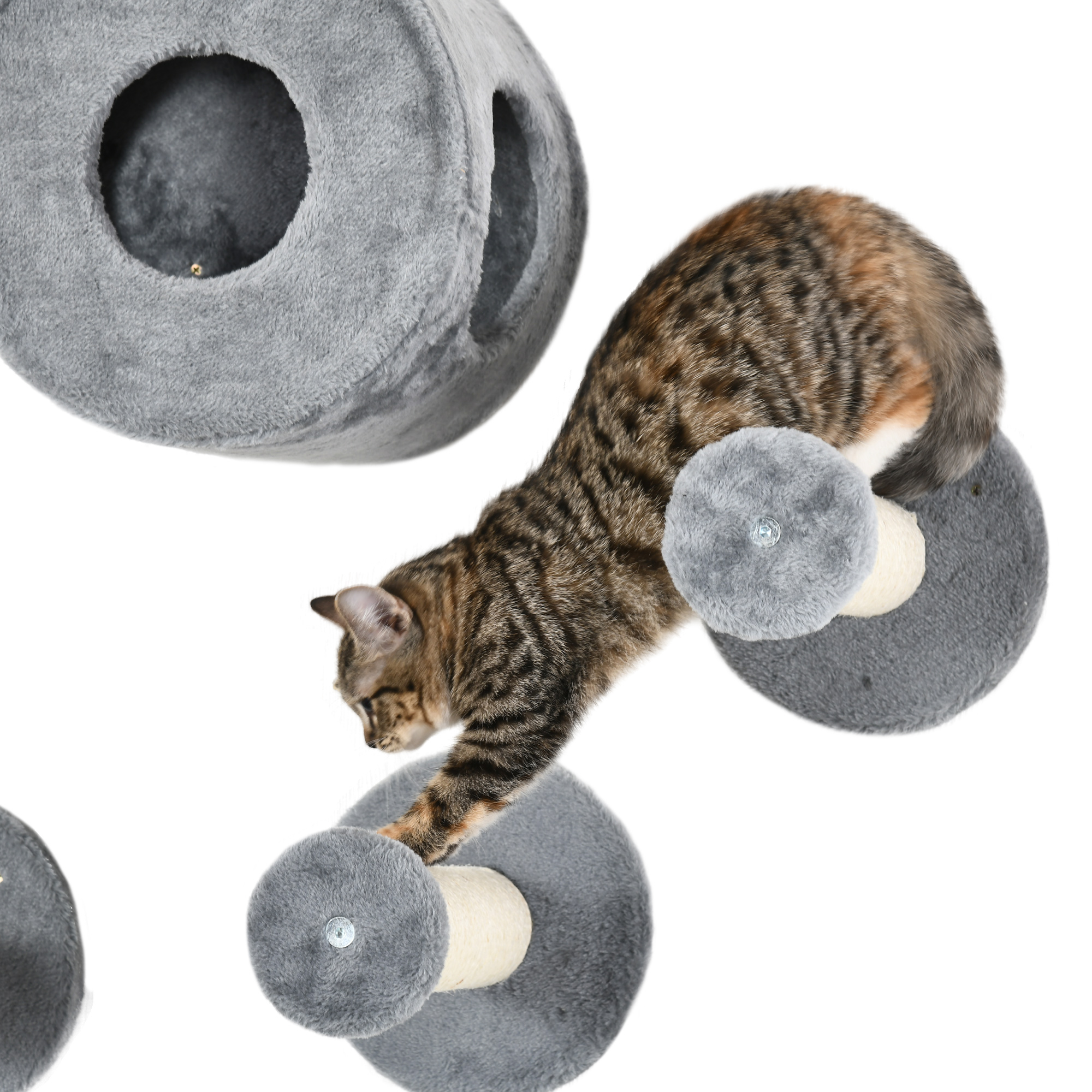 5PCs Cat Wall Furniture With Perch,Cat House,Scratching Post