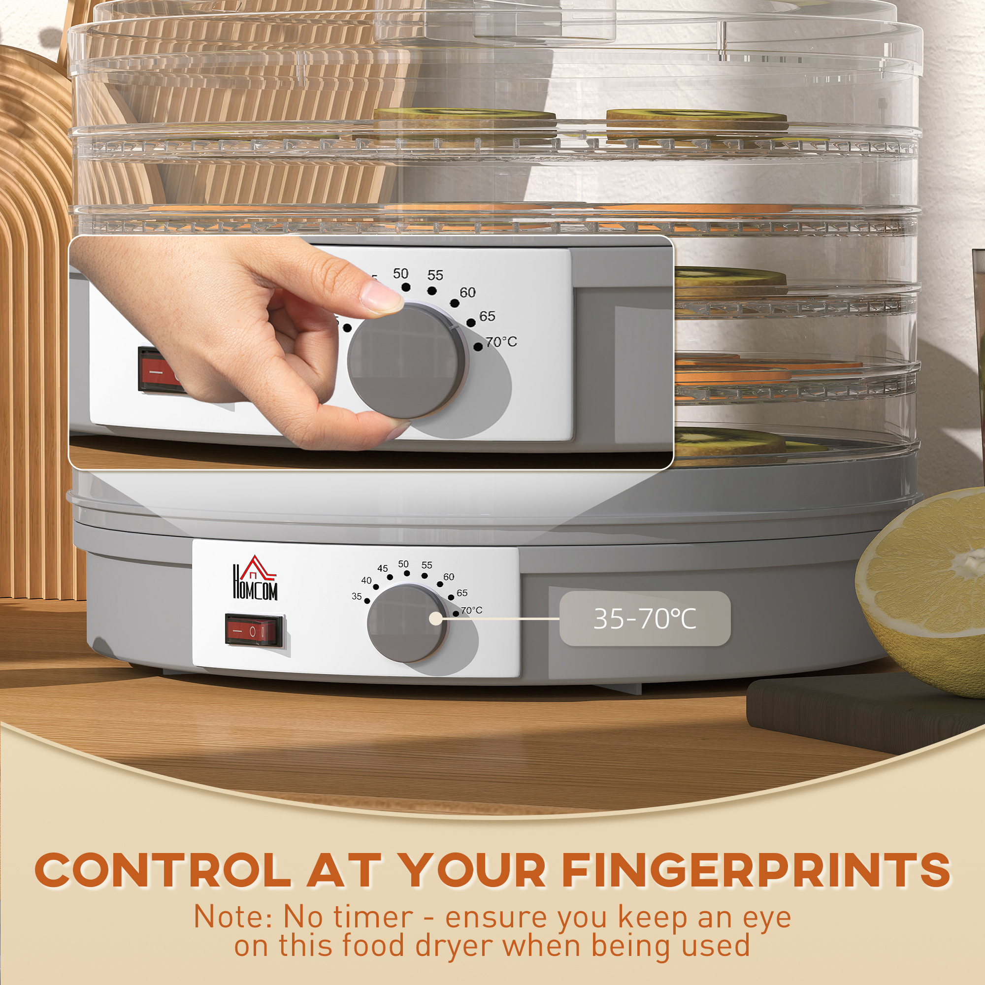 5 Tier Food Dehydrator,245W Dryer Machine With Adjustable Temperature Control — image 2