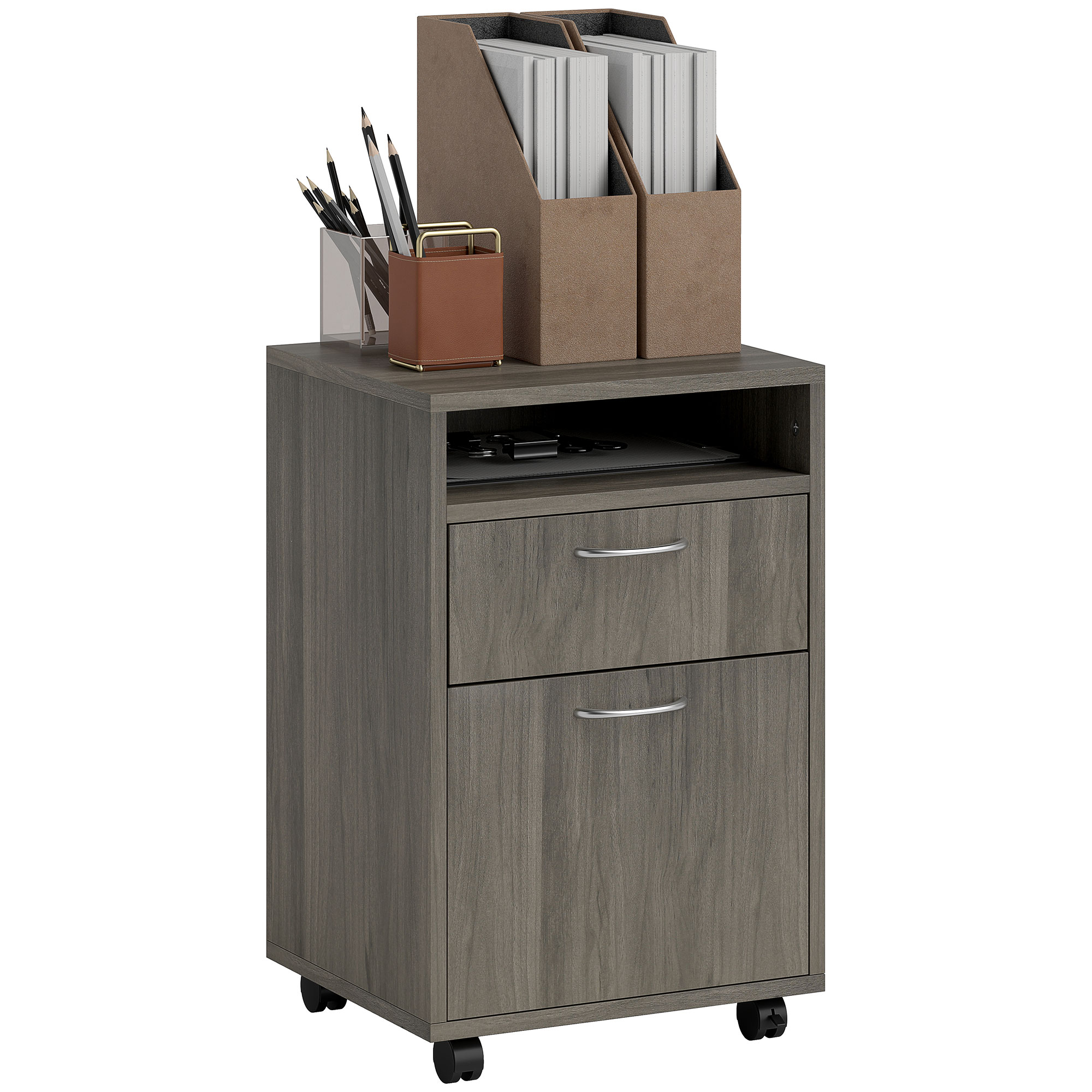 Filing Cabinet,Mobile File Cabinet With 2 Drawers,Office Home Organiser On — image 3