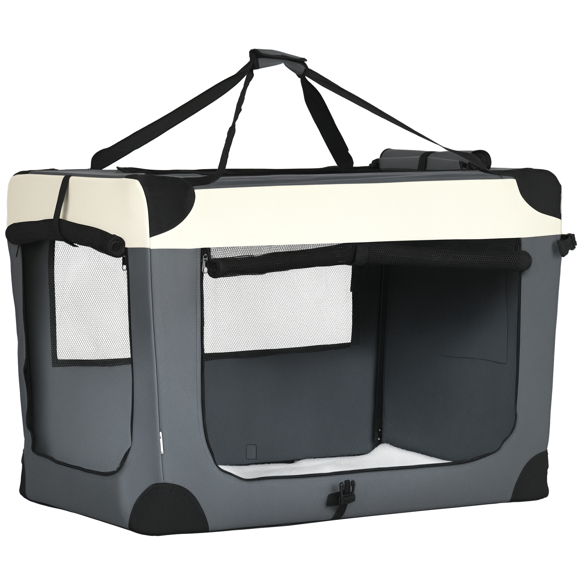 91cm Foldable Pet Carrier,with Cushion,for Large Dogs And Cats-Grey — image 5