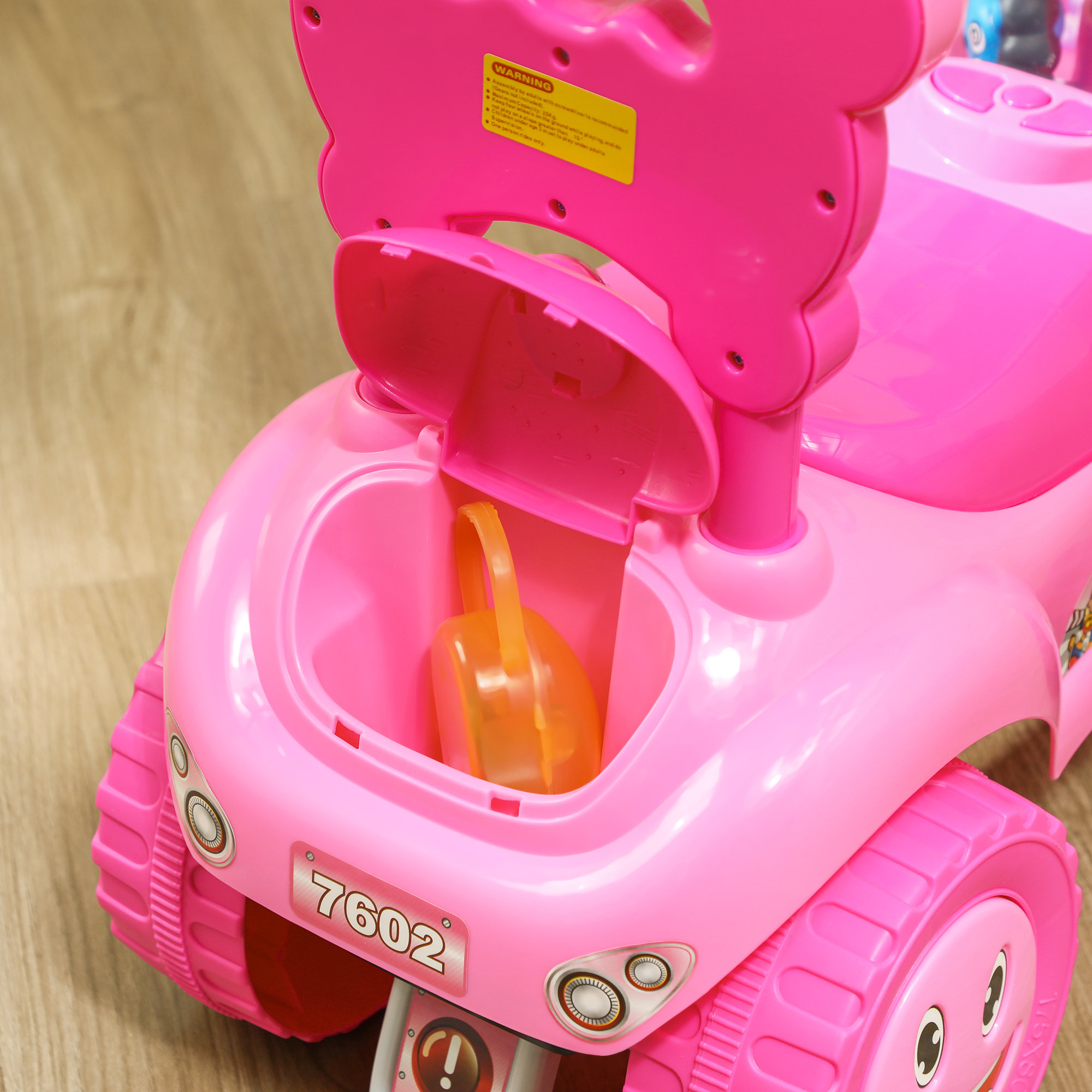 Foot To Floor Oddler Ride On Toy W/ Music,Light,Horn,Under Seat — image 5