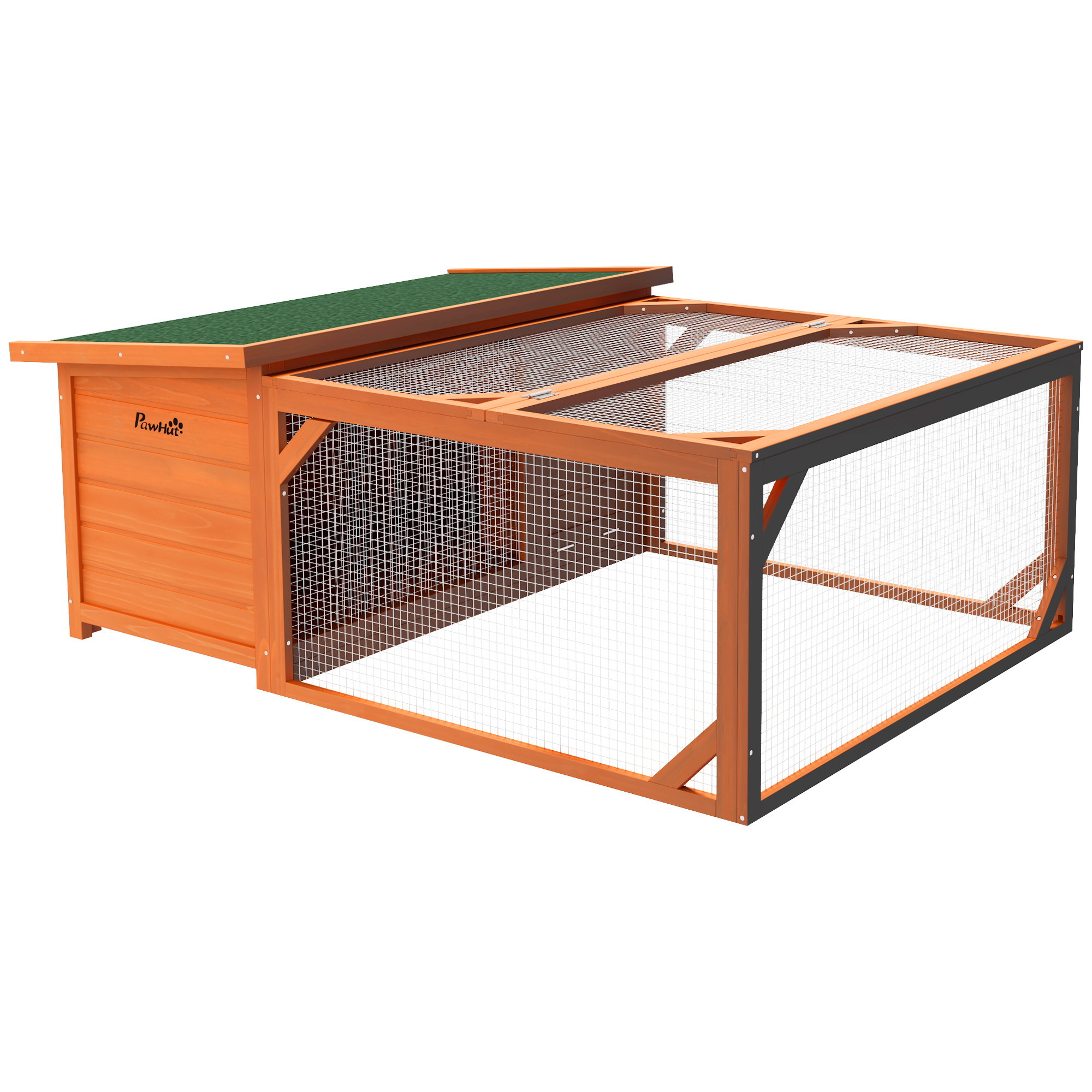 Rabbit Hutch Outdoor Guinea Pig With Run Small Animal Off-ground Duck House — image 5