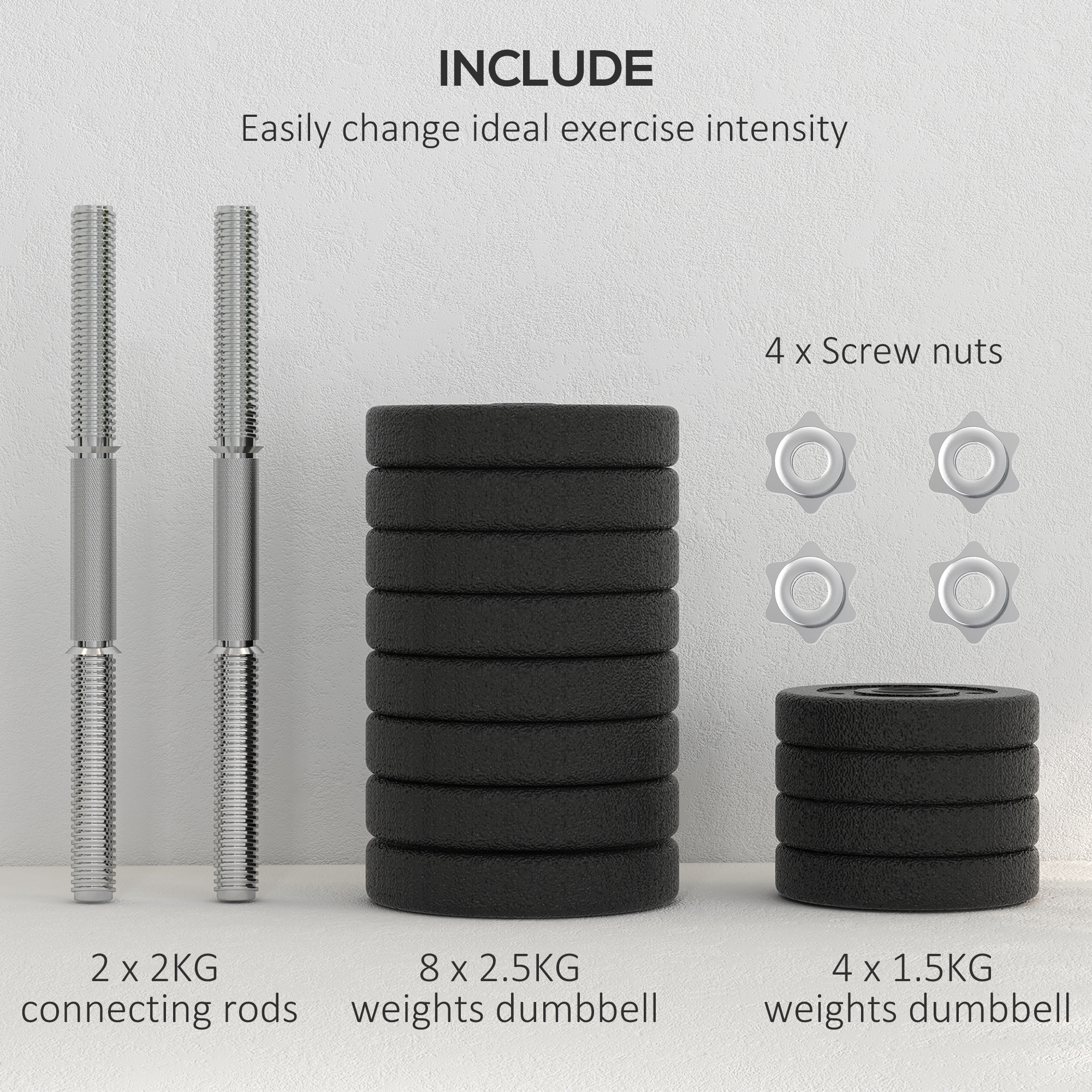 30KG Adjustable Dumbbells Set,Hand Weights Set For Home Gym Weight Lifting — image 2
