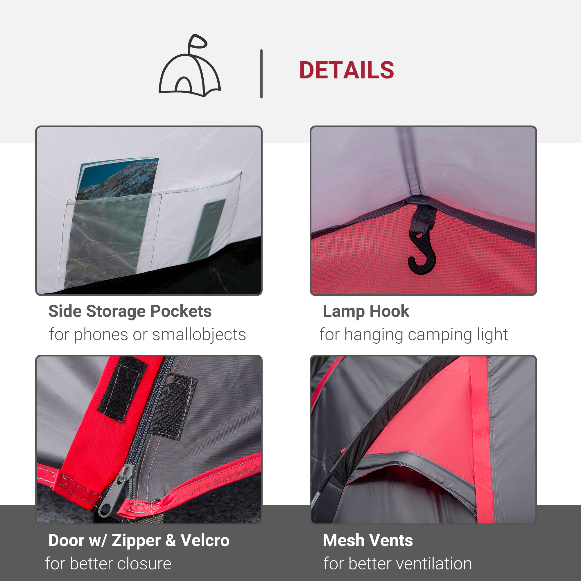 2-3 Person Tunnel Tent With Sewn-in Groundsheet,Air
