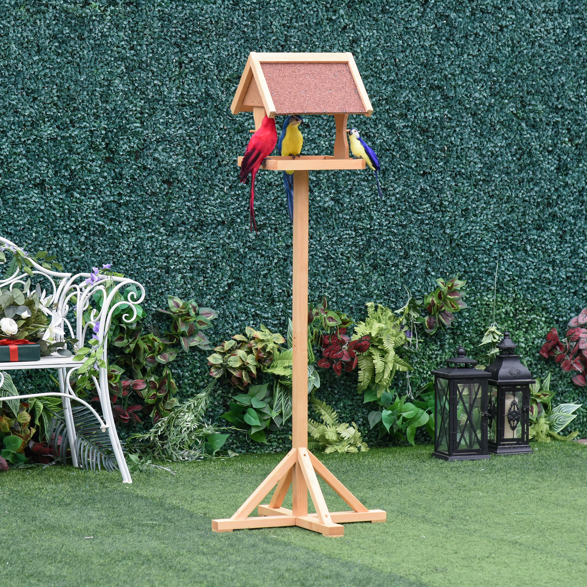 Wooden Bird Table Wild Bird Feeding Station Freestanding