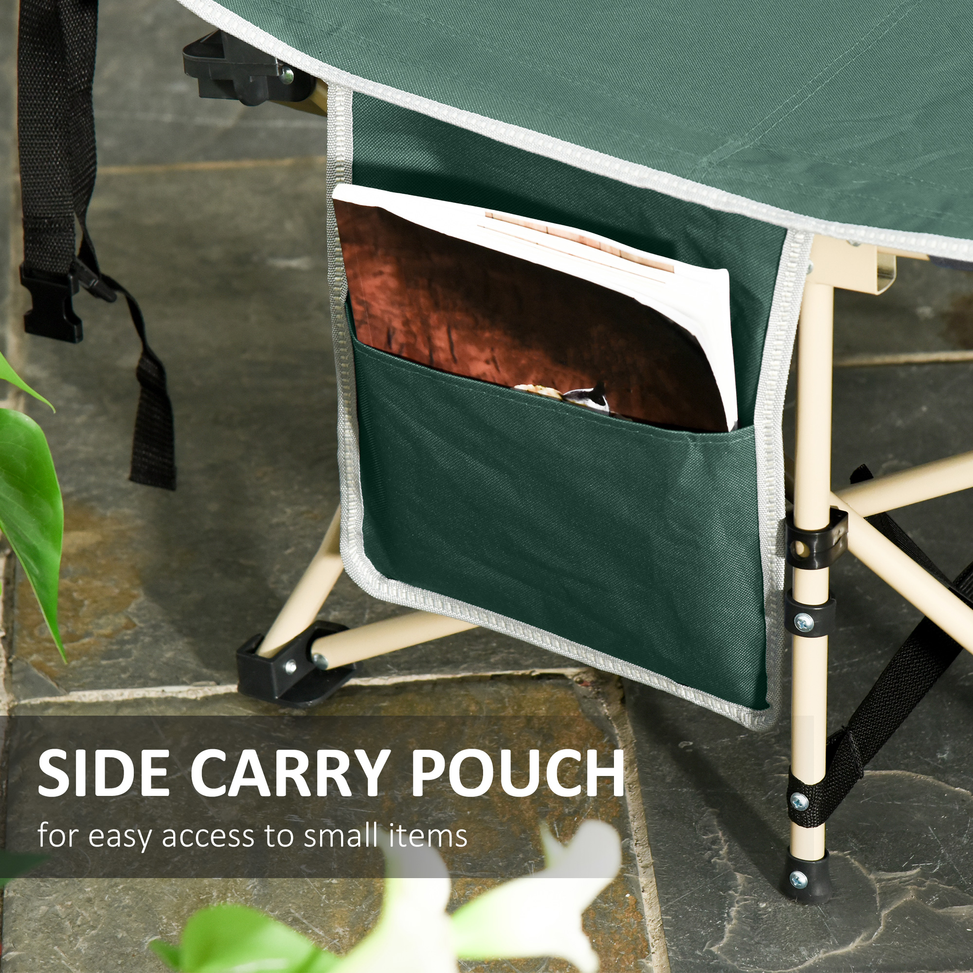 Outsunny single person camping bed folding cot outdoor