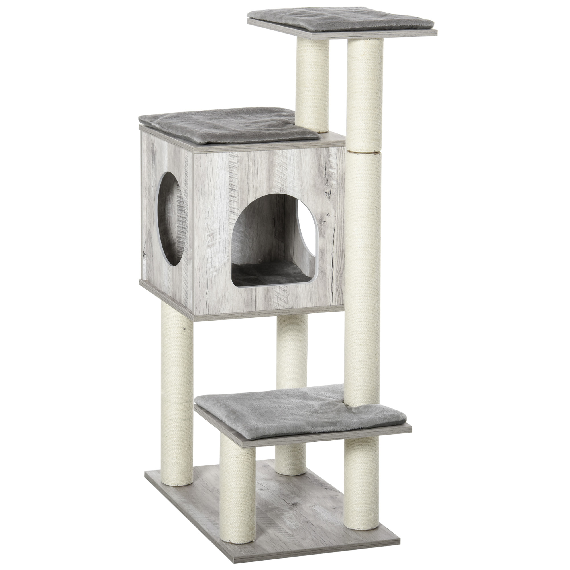 Cat Tree For Indoor Large Cats 113cm Kitten Tower Condo Jute Scratching Post — image 4