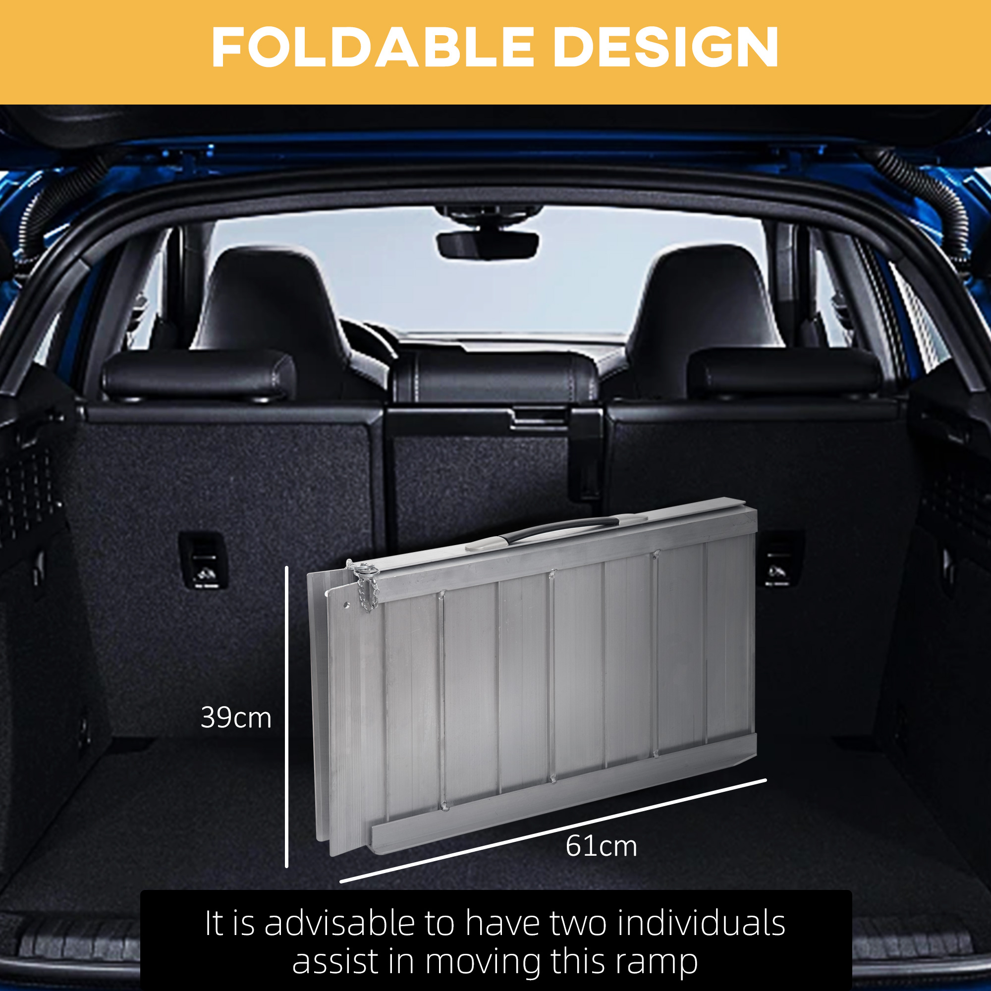 2ft Folding Aluminum Wheelchair Ramp Scooter Portable Mobility Assist Suitcase — image 4