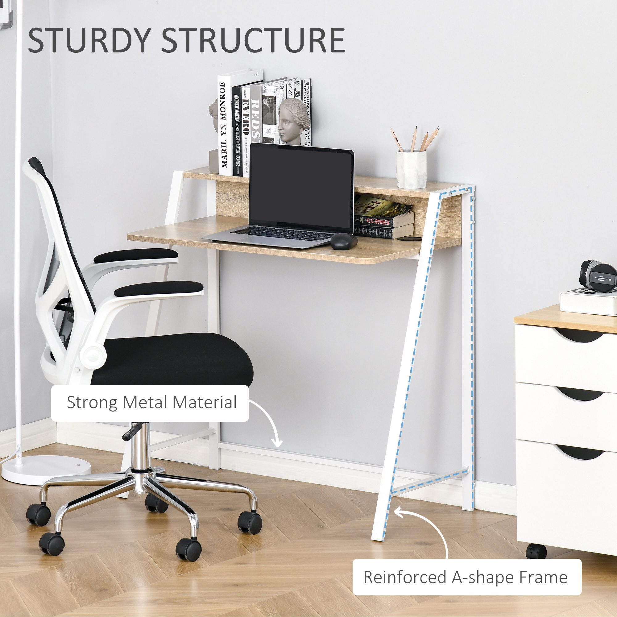 Writing Desk Computer Table Home Office PC Laptop Workstation Storage Shelf 84L — image 5