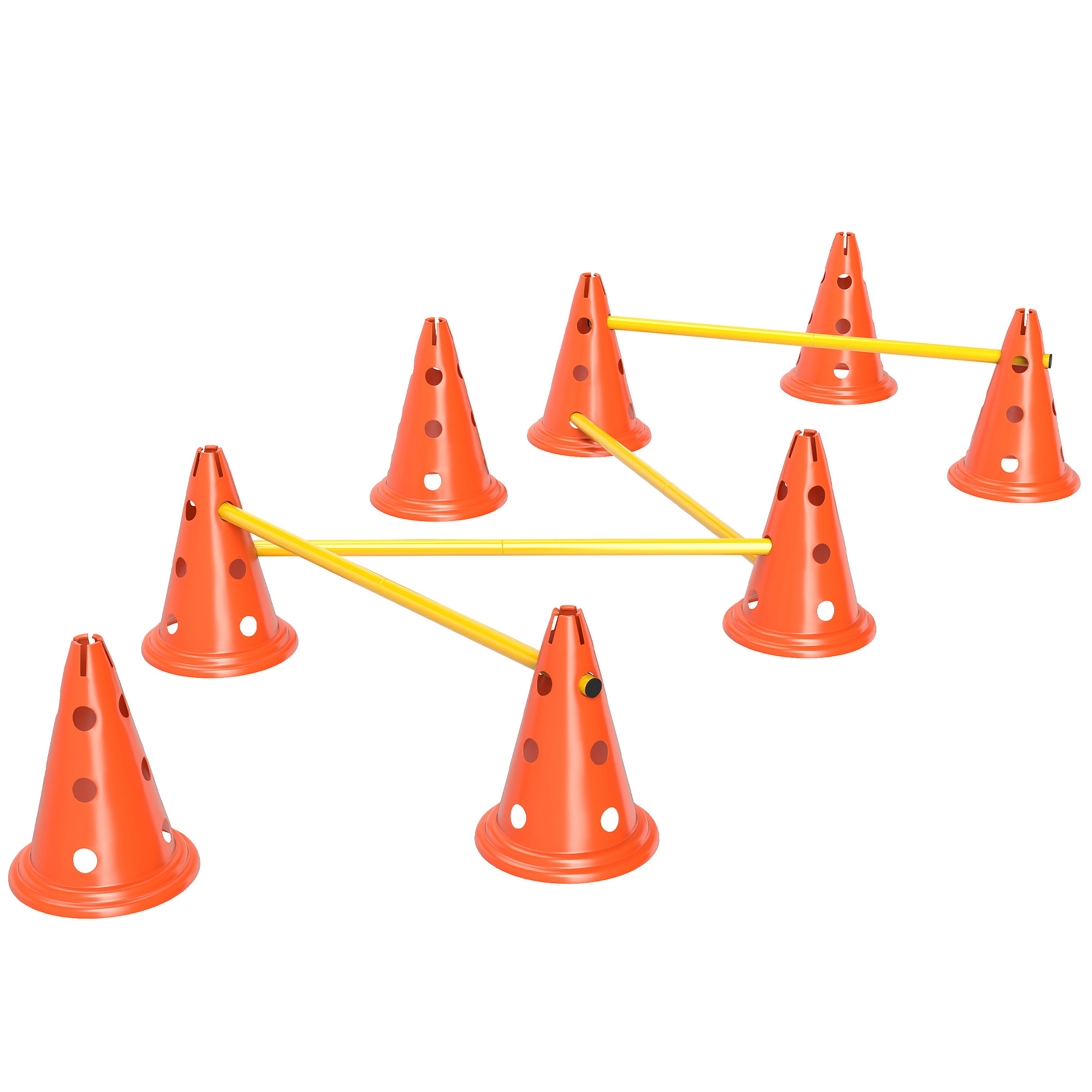 Dog Agility Equipment Set Of Eight Cones,Eight Poles W/ Carry Bag,Four-Piece Adjustable Height Jumping Obstacles detail photo 11