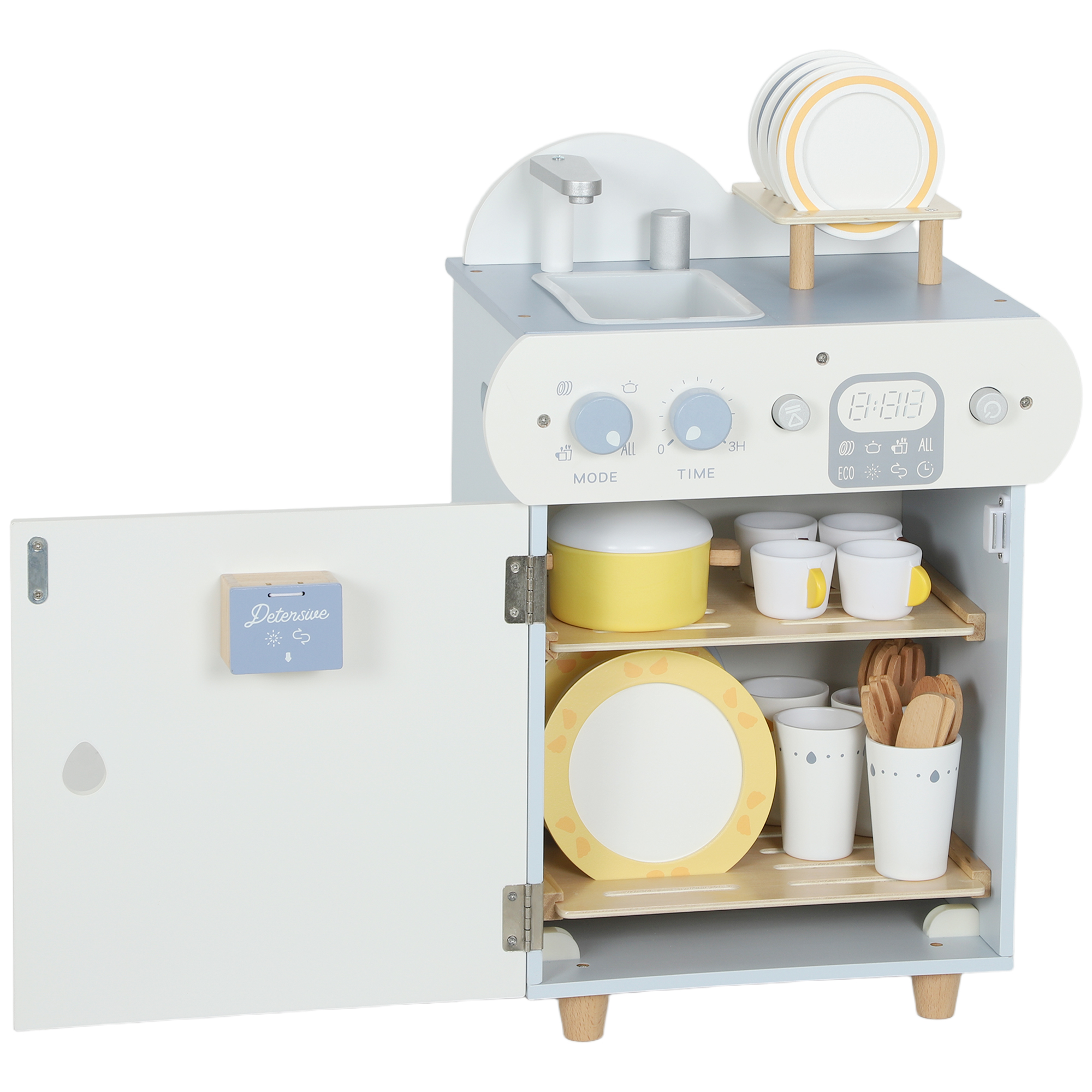 Wooden Dishwasher Playset,Kitchen Sink Toys With Faucet,Sink — image 5