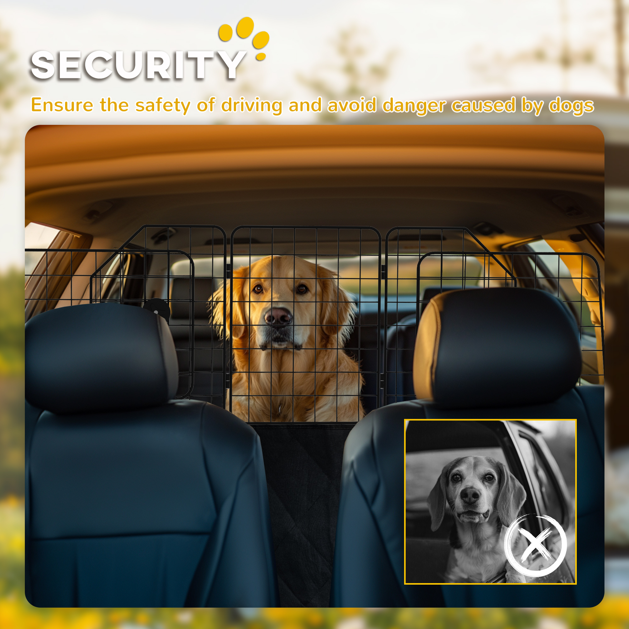 Dog Guard For Cars,Vans,Vehicles,with 93-150cm Adjustable Width — image 5