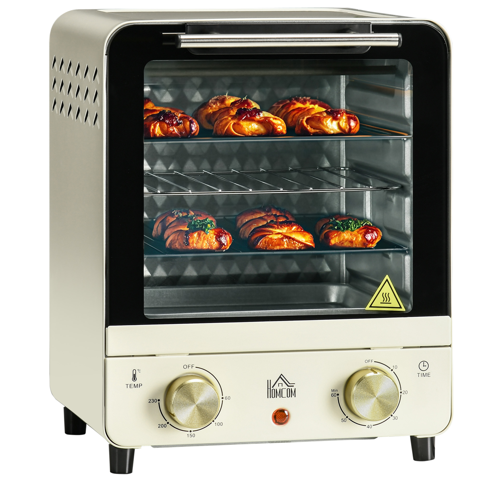 Mini Oven,15 Litres Electric Oven And Grill With 60-230℃ Adjustable