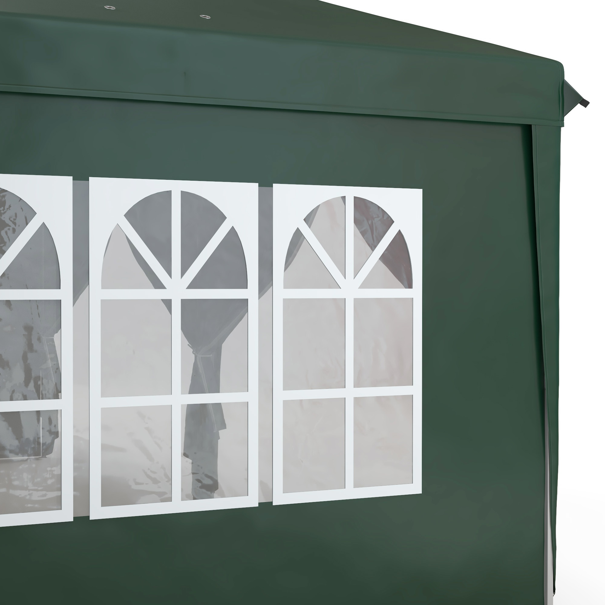 3x6m Pop-Up Gazebo,with Curtain Walls And Windows,Green — image 4
