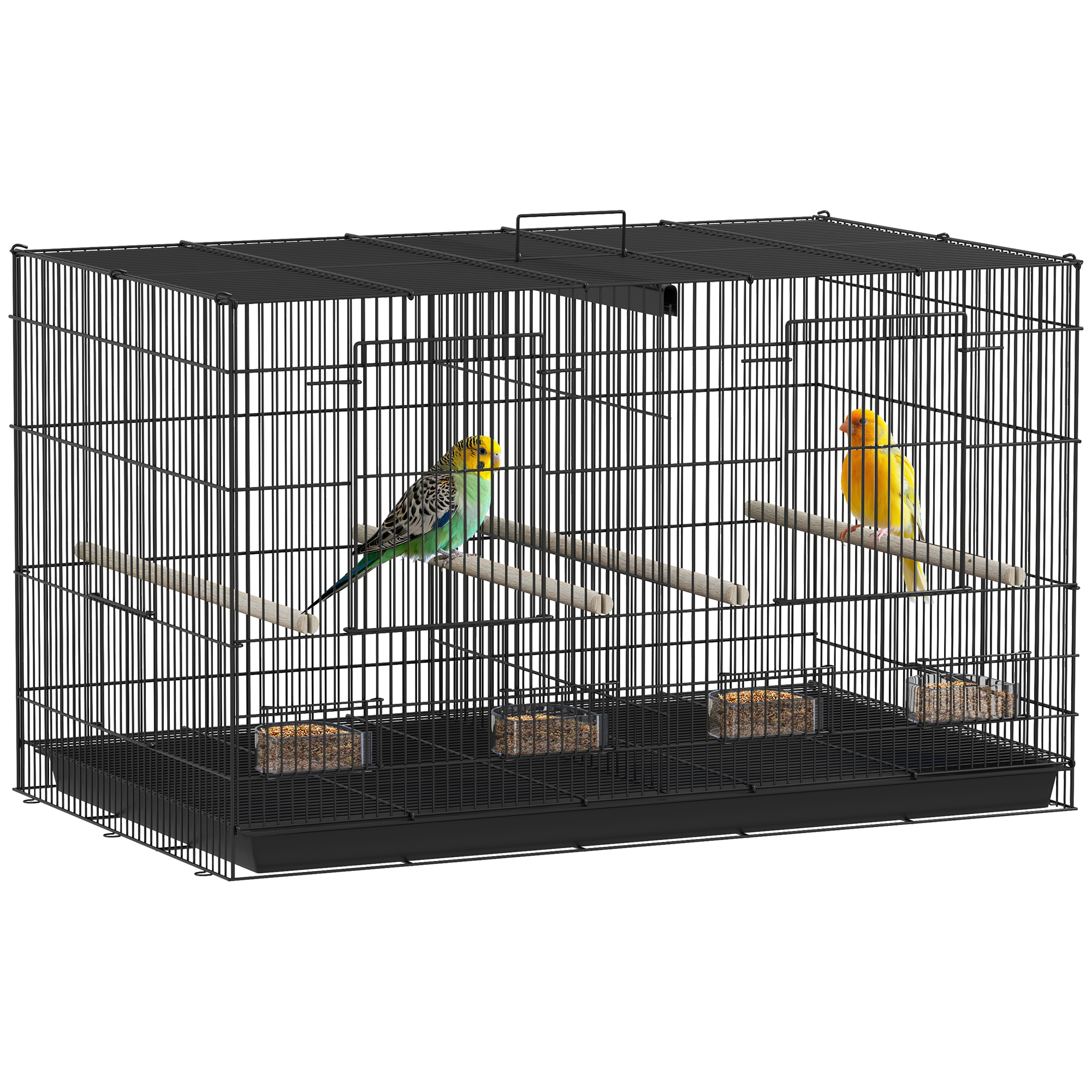 Bird Cage With Divider,4 Wooden Perches,Slide Out Tray,4 Feeders,for — image 3
