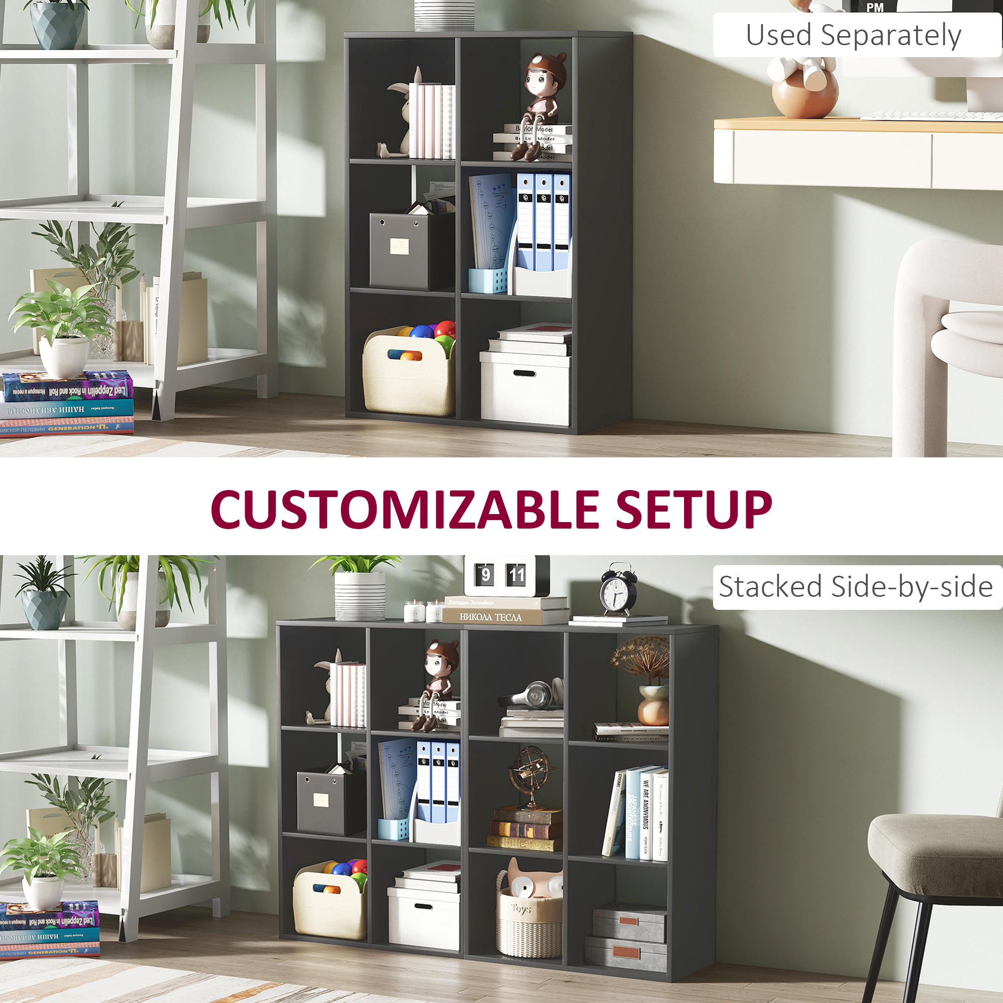 6-cube bookshelf-black
