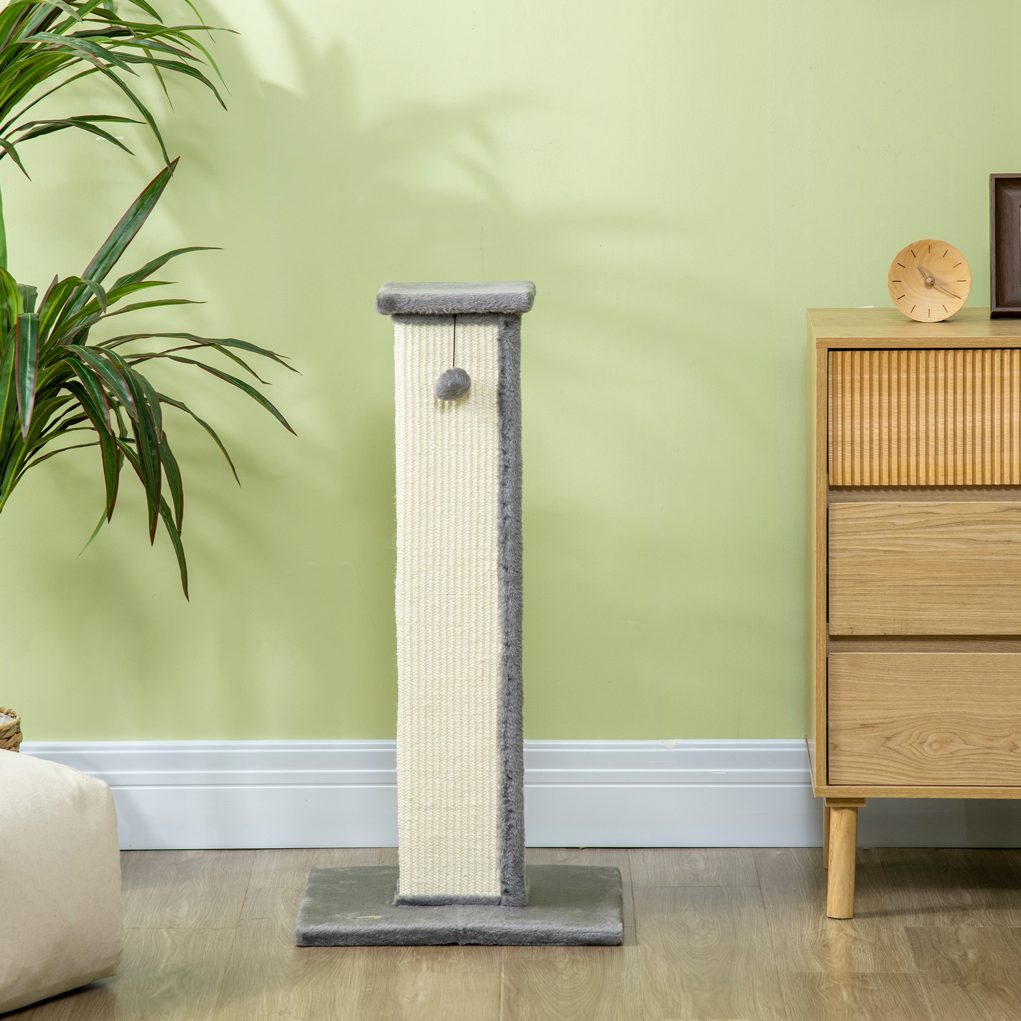 81cm Cat Scratcher,Vertical Full Scratcher W/ Natural Sisal Rope,Hanging