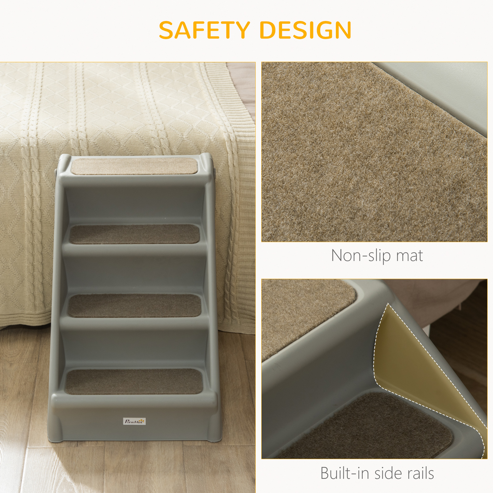 Foldable Four-Step Pet Stairs,for Cats,Small Miniature Dogs,with Non-Slip Mats — image 2