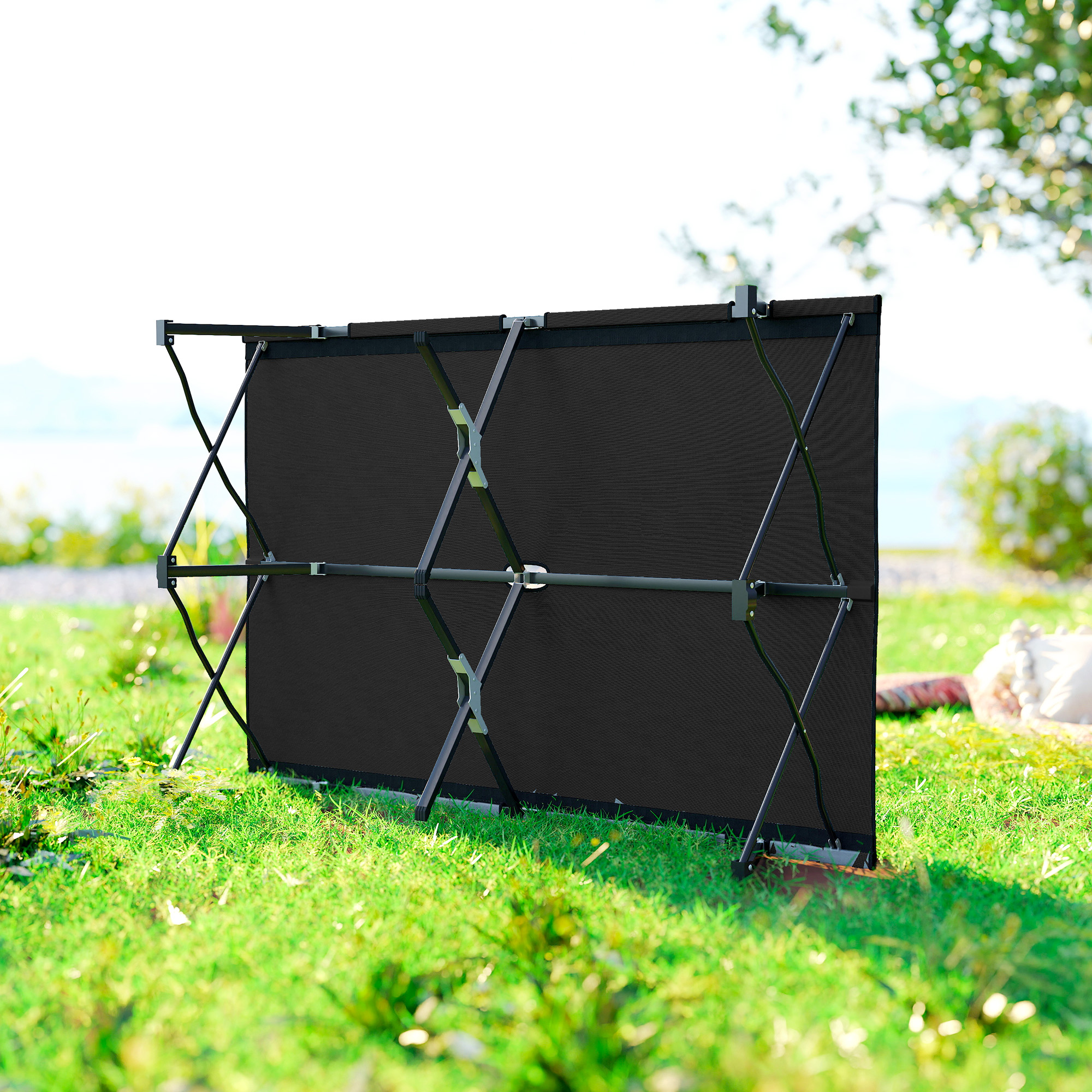 Double Camping Cot Bed,with Bag-Black