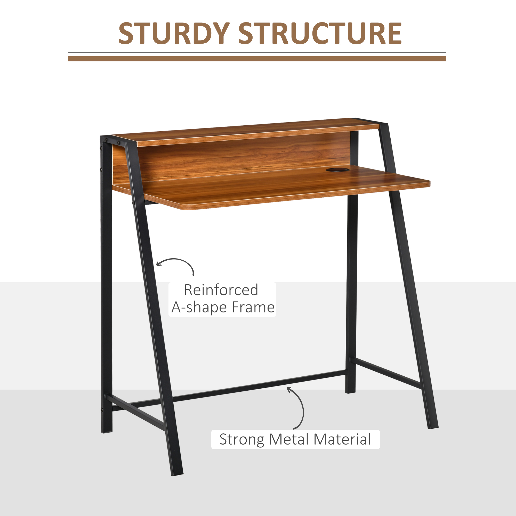 Writing Desk Computer Table Home Office PC Laptop Workstation Storage Shelf 84L — image 3