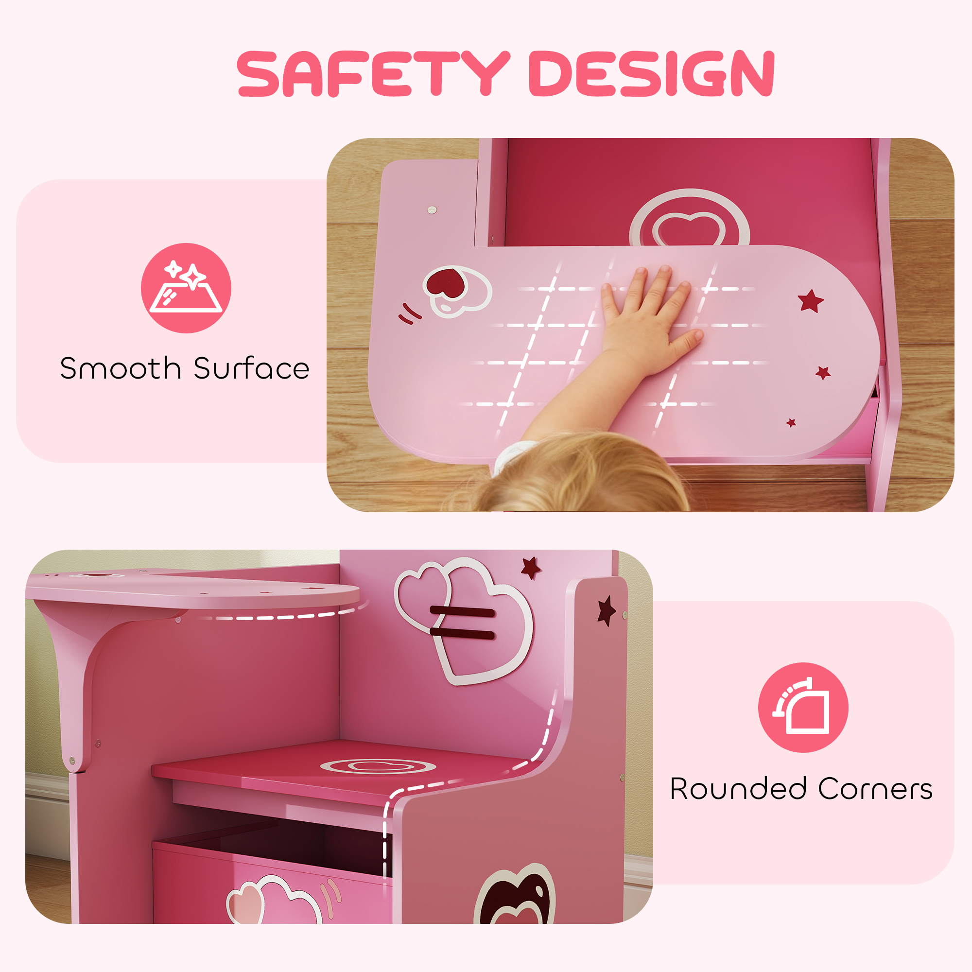 Kids Table And Chair Set,Children Desk With Storage Bins — image 3