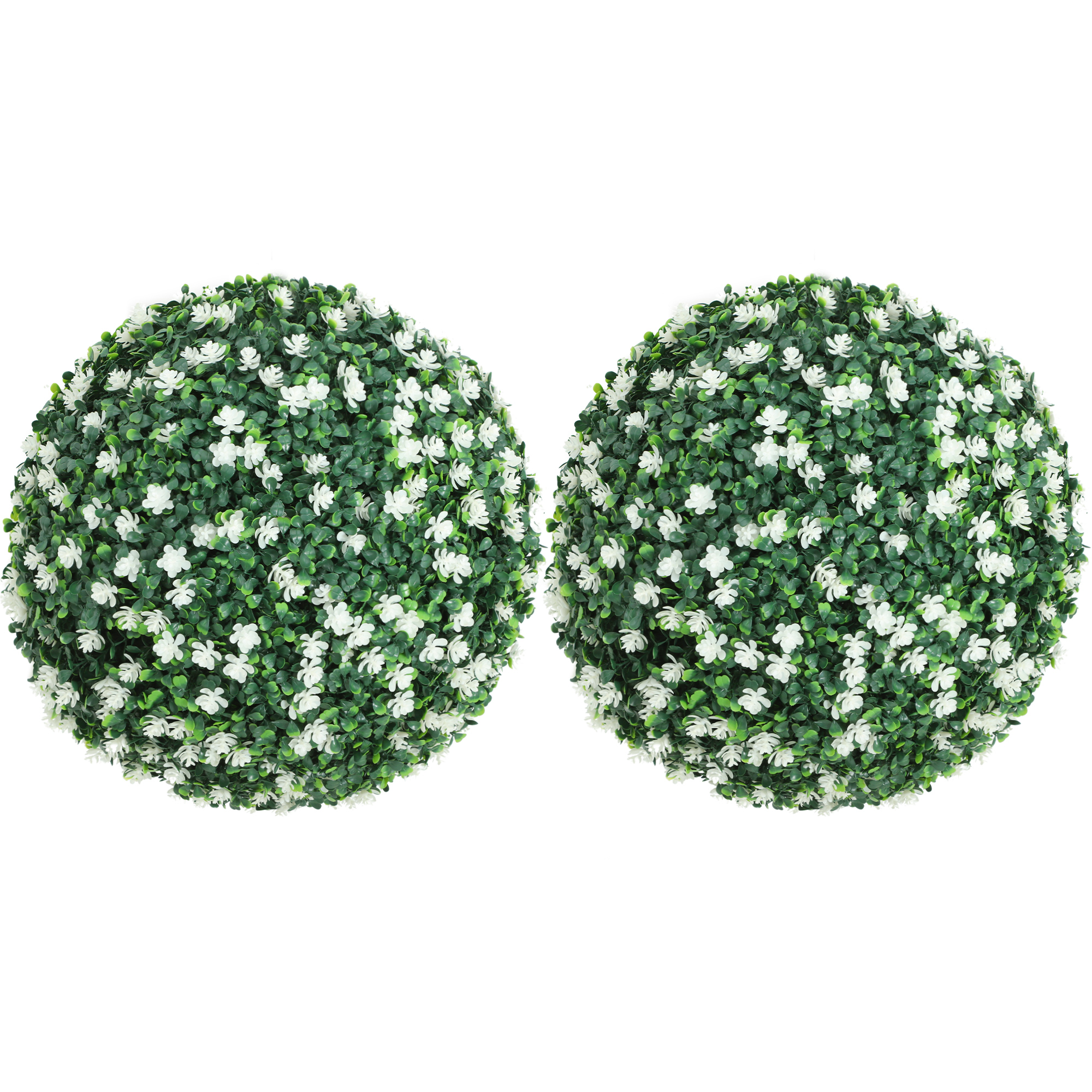 Set Of Two Artificial Boxwood Balls Plants-White — image 4