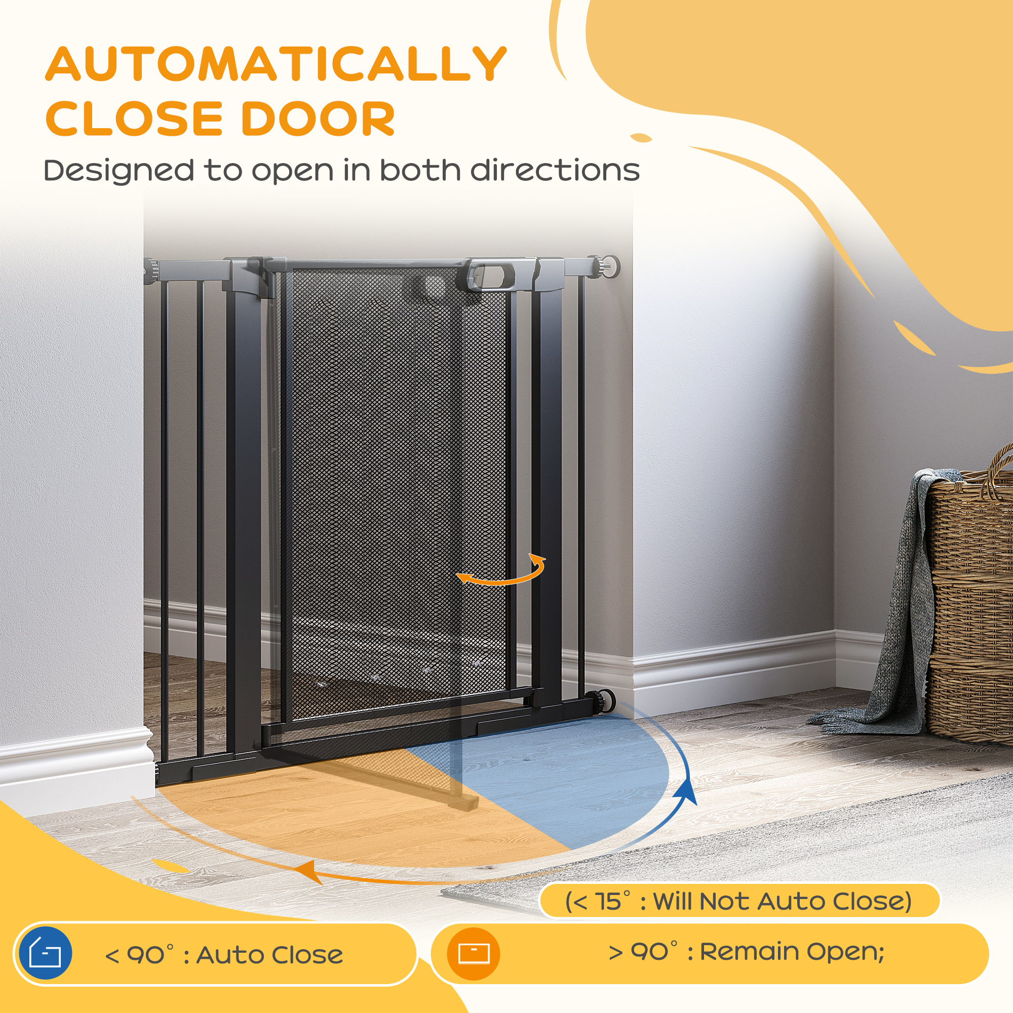 Pressure Fit Safety Gate,for Staircases,Hallways,Doorways W/ Extensions — image 2