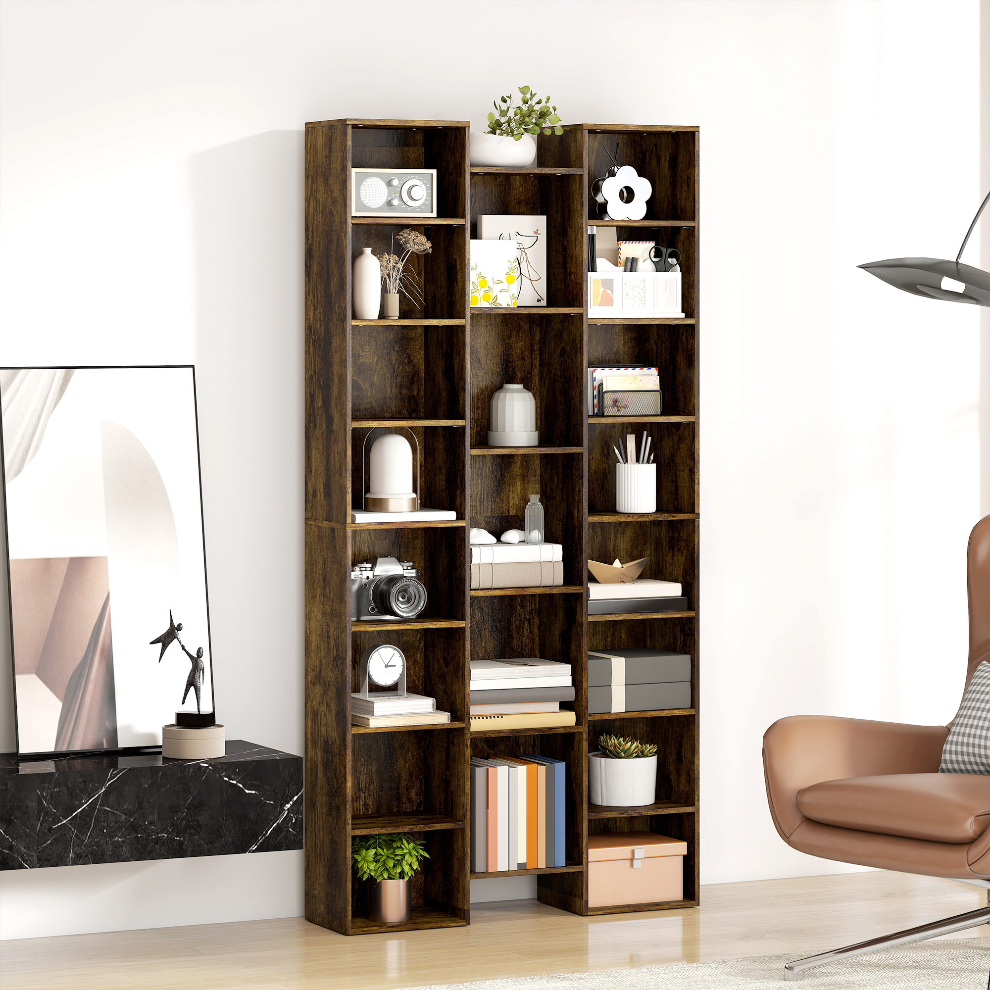 21-Compartment Bookshelf-Brown — image 2