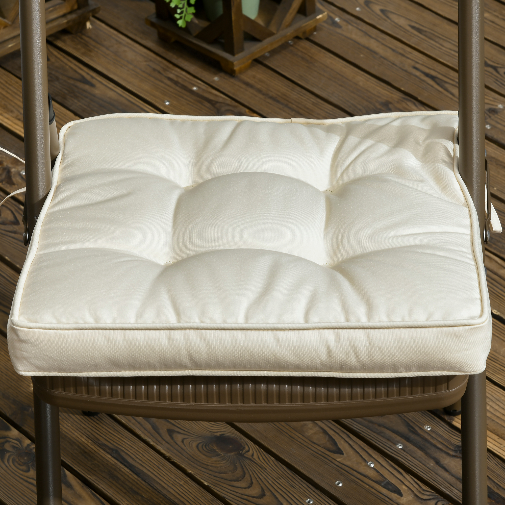 Set Of 4 Garden Seat Cushion With Ties,42 X 42cm Replacement Dining Chair