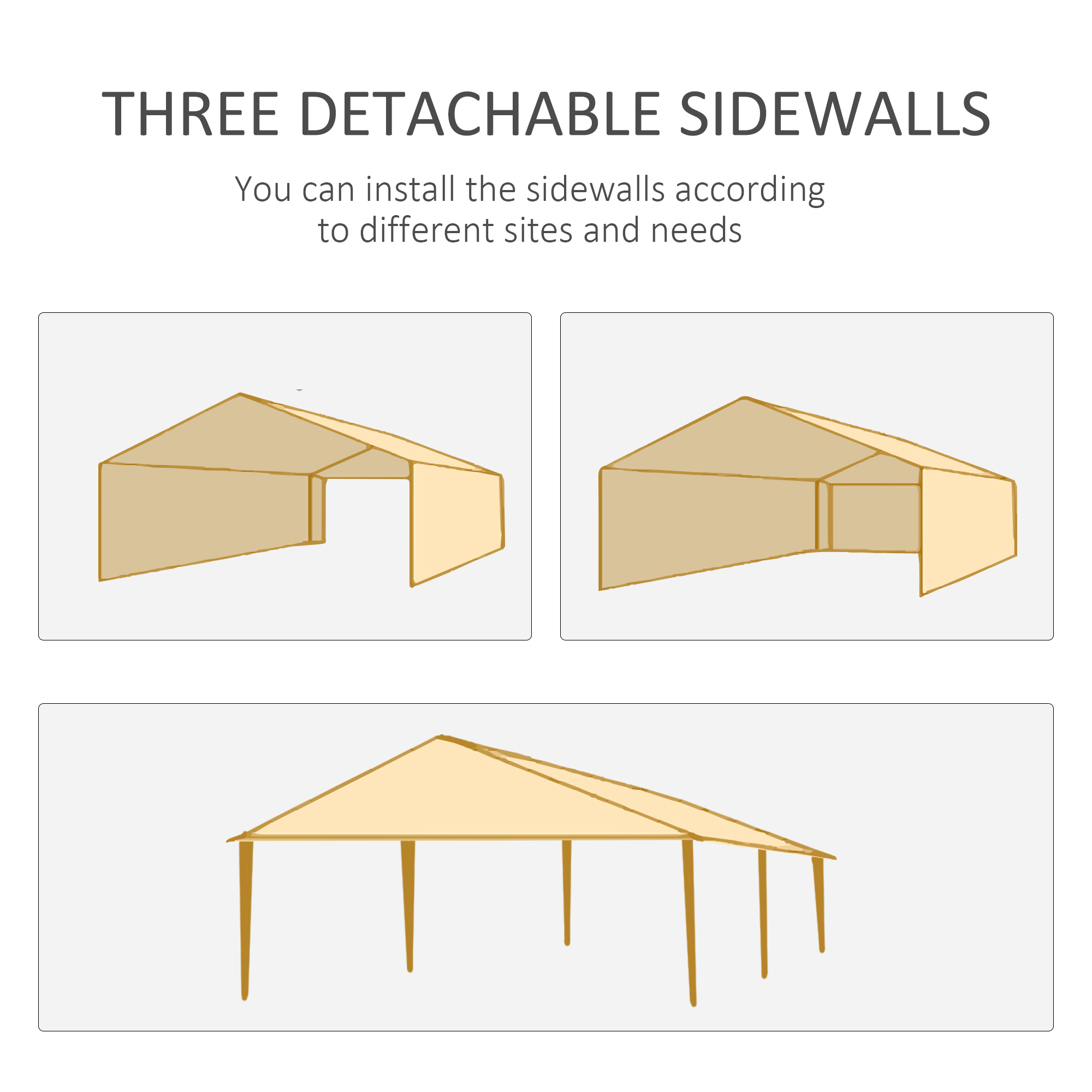 6 X 3 M Party Tent Gazebo Marquee Outdoor Patio Canopy Shelter With Windows — image 4