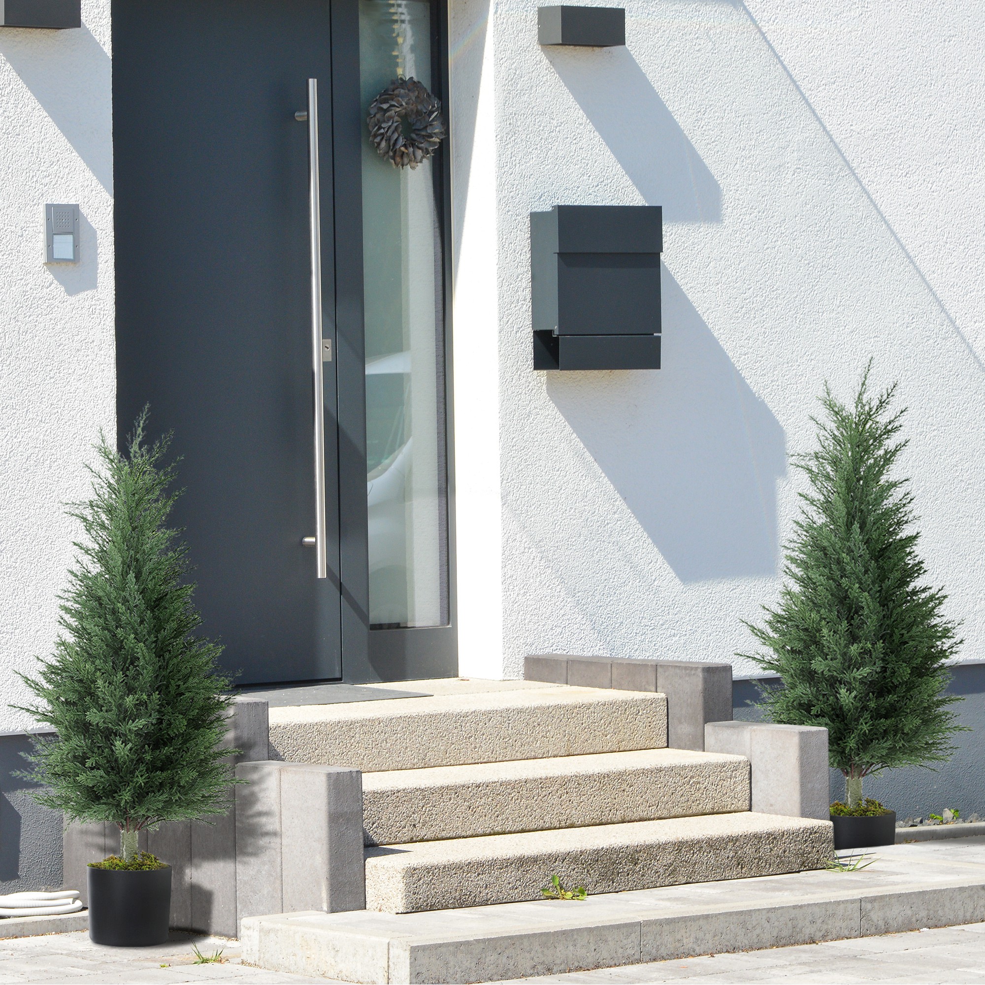 Artificial Plants Outdoor,90 Cm Fake Cypress Tree With Plastic — image 2