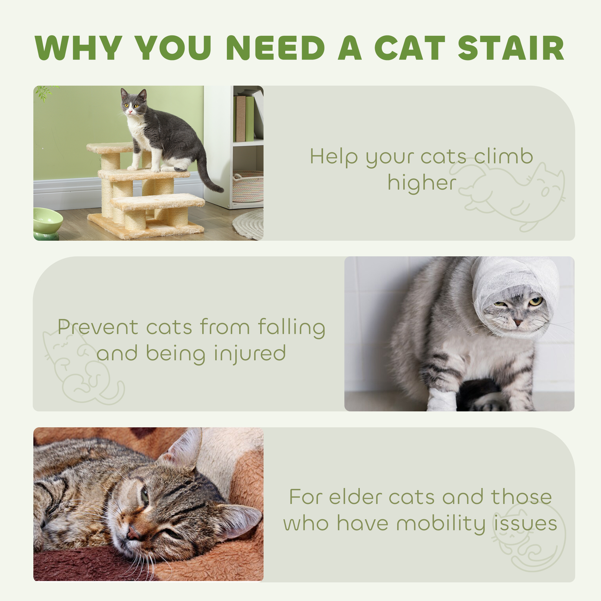 Pet Stairs 3-step Pet Ladder Cat Dog Stairs Climb Ladder