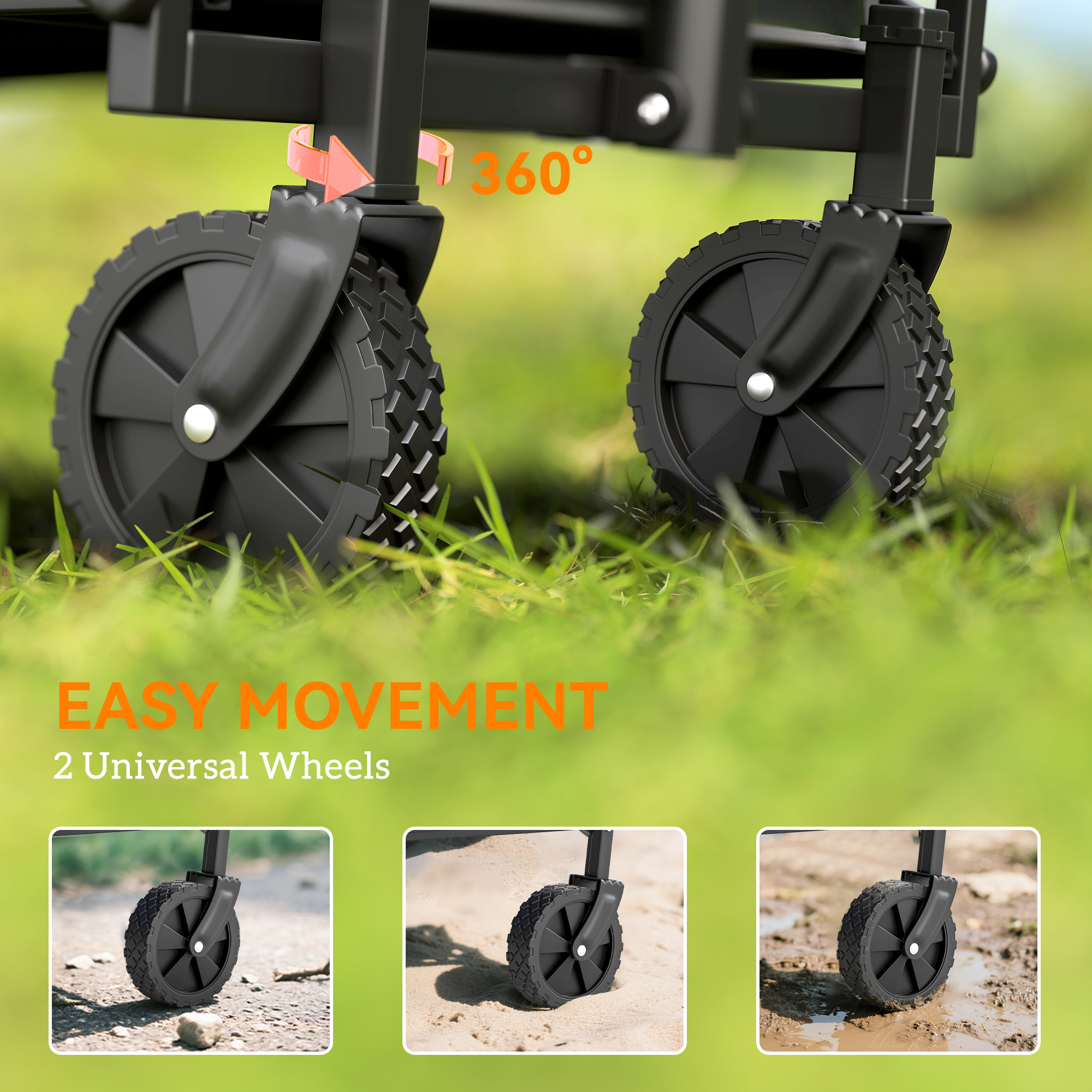 Outsunny 41L Festival Trolley On Wheels,Compact Garden