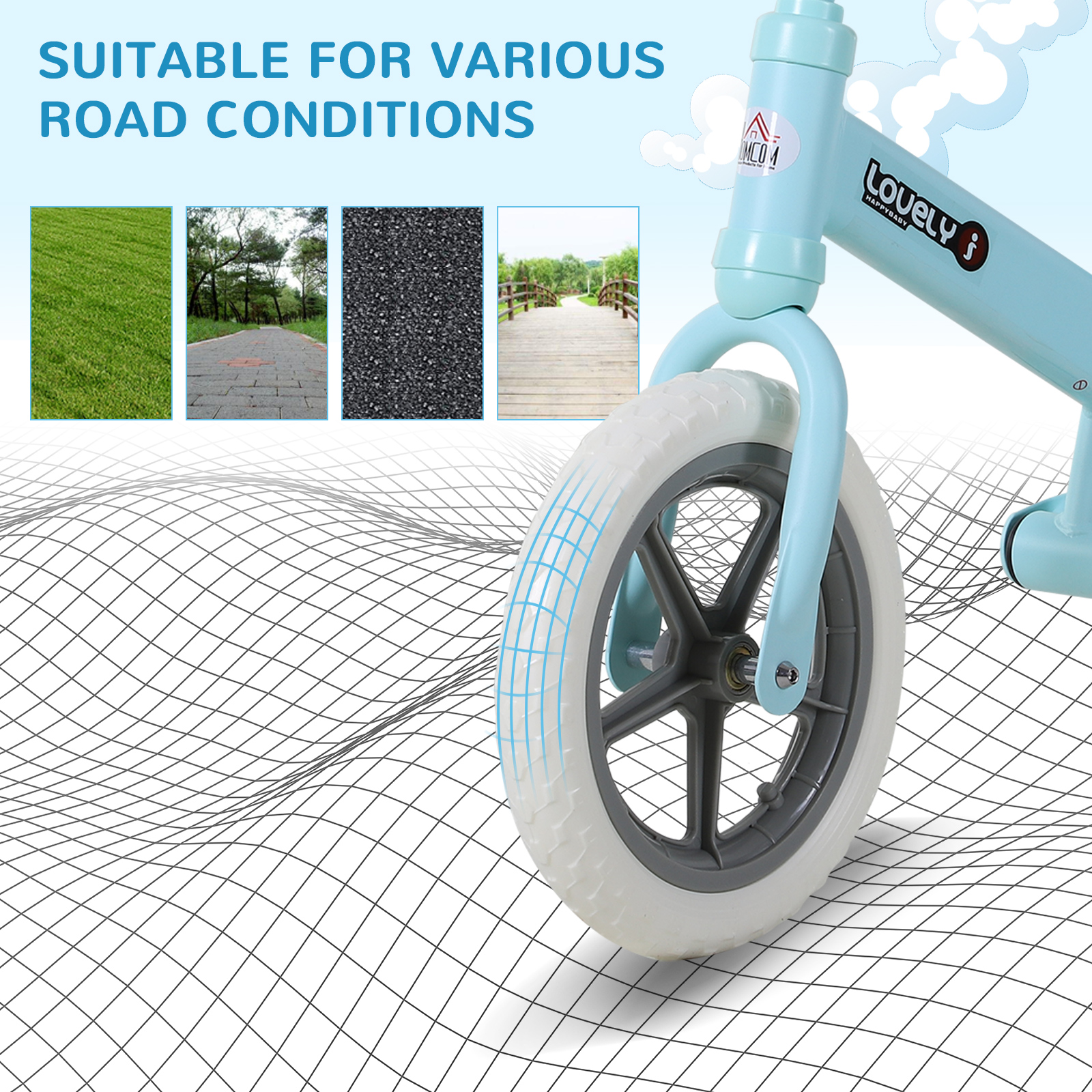 12" Kids Balance Bike No Pedal Bicycle EVA Tire Adjustable Seat Toddler — image 4