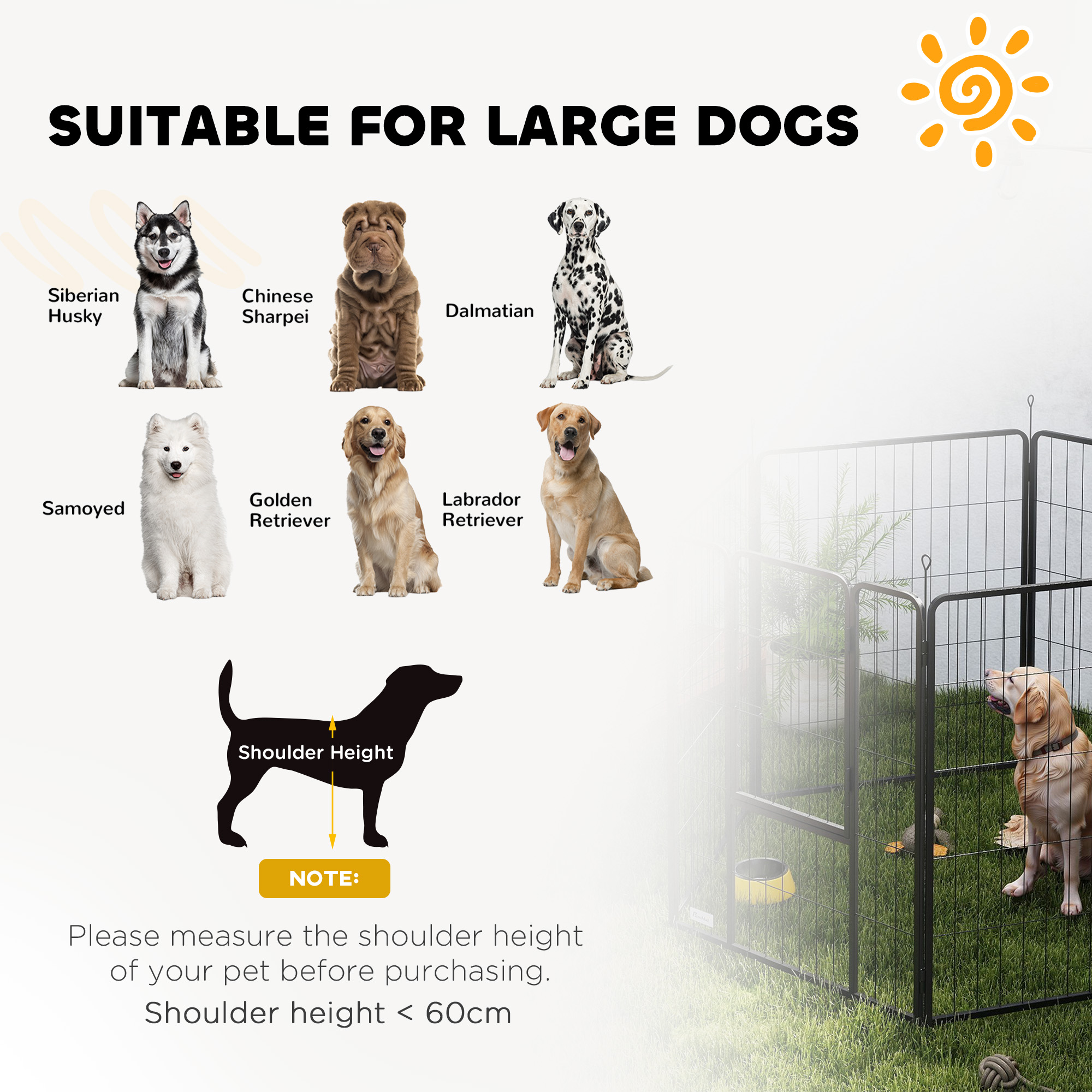 6 Panels Dog Playpen,Portable Detachable Puppy Pen With Door,for Large — image 5