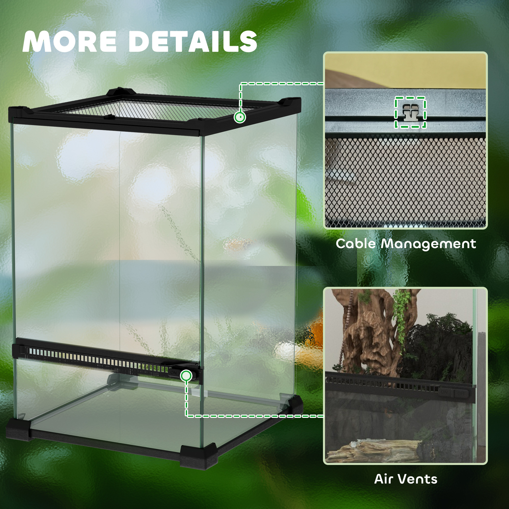 12L Vivarium For Lizards,Frogs,Snakes,Turtles,Tortoises W/ Anti-Escape — image 5