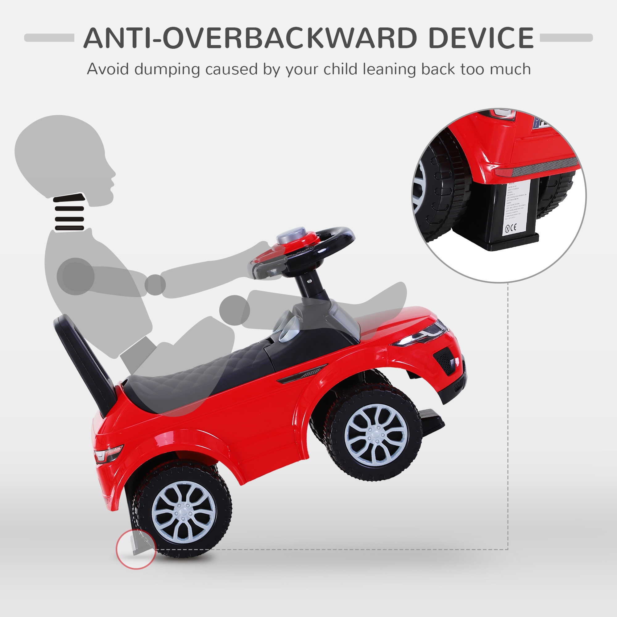 3-in-1 Ride On Car Foot To Floor Slider Toddler W/ Horn Steering Wheel NO POWER — image 3