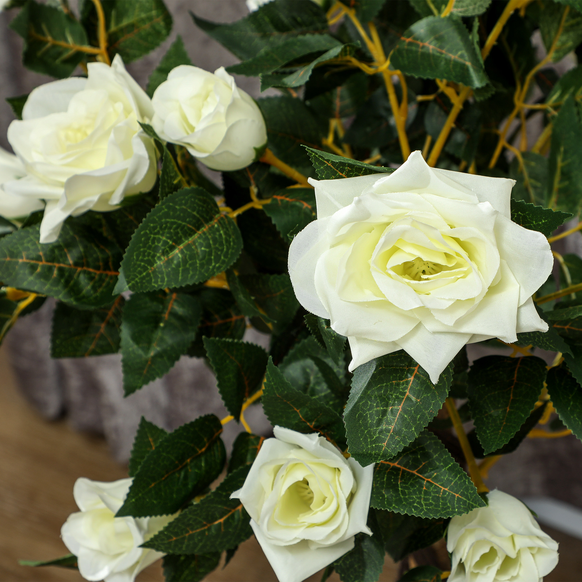 Set Of Two Faux Rose Trees-White — image 4