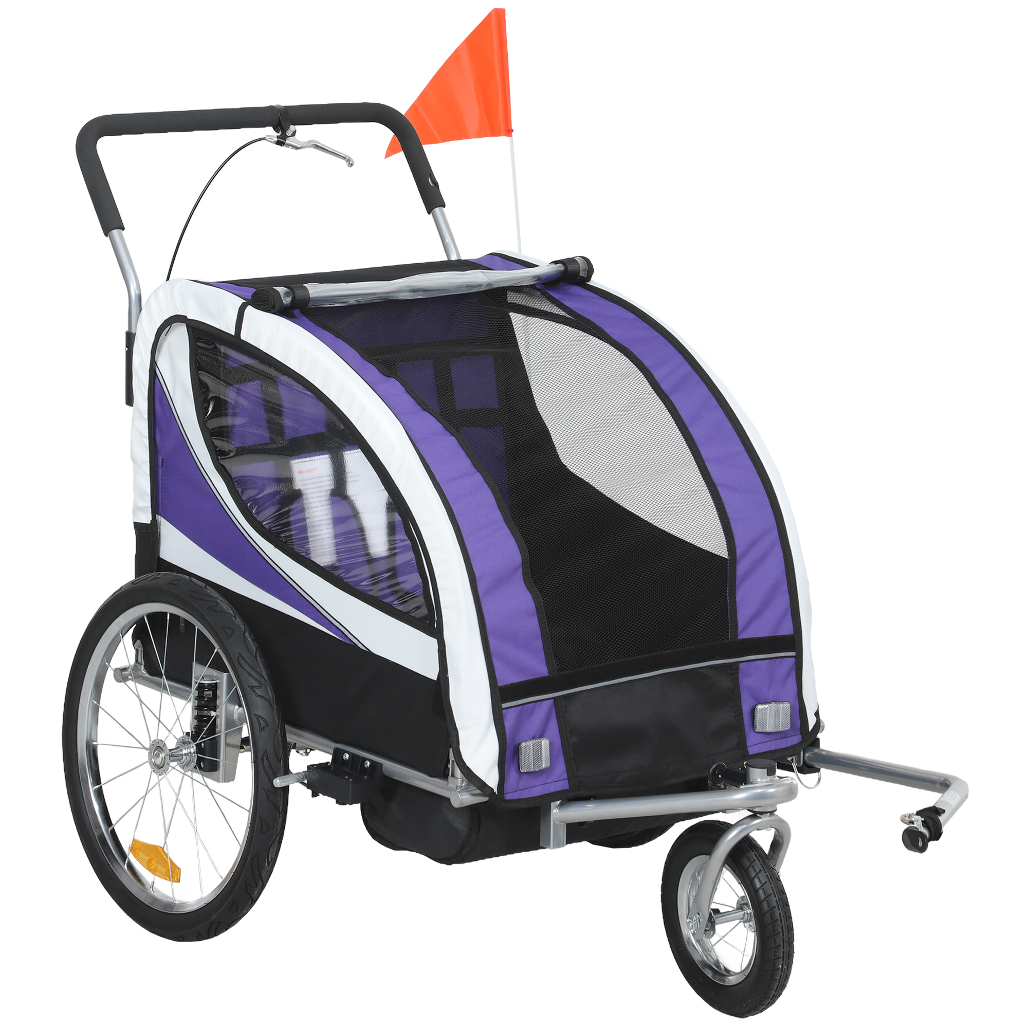 Baby Bike Trailer With 5 Point Harness,Steel Frame,Reflectors,Safety Flag,Hitch — image 5