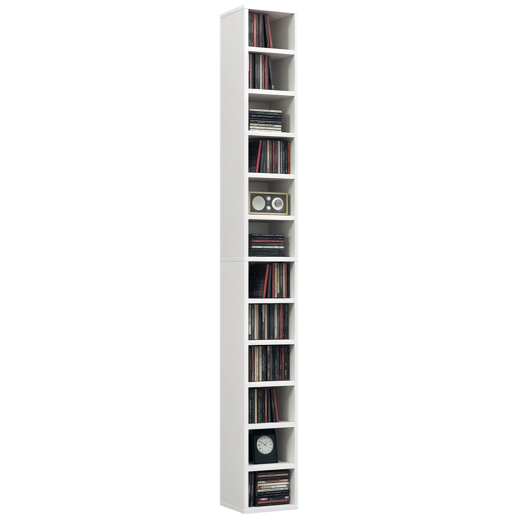 204 CD Tall Narrow Media Storage Tower-White — image 3