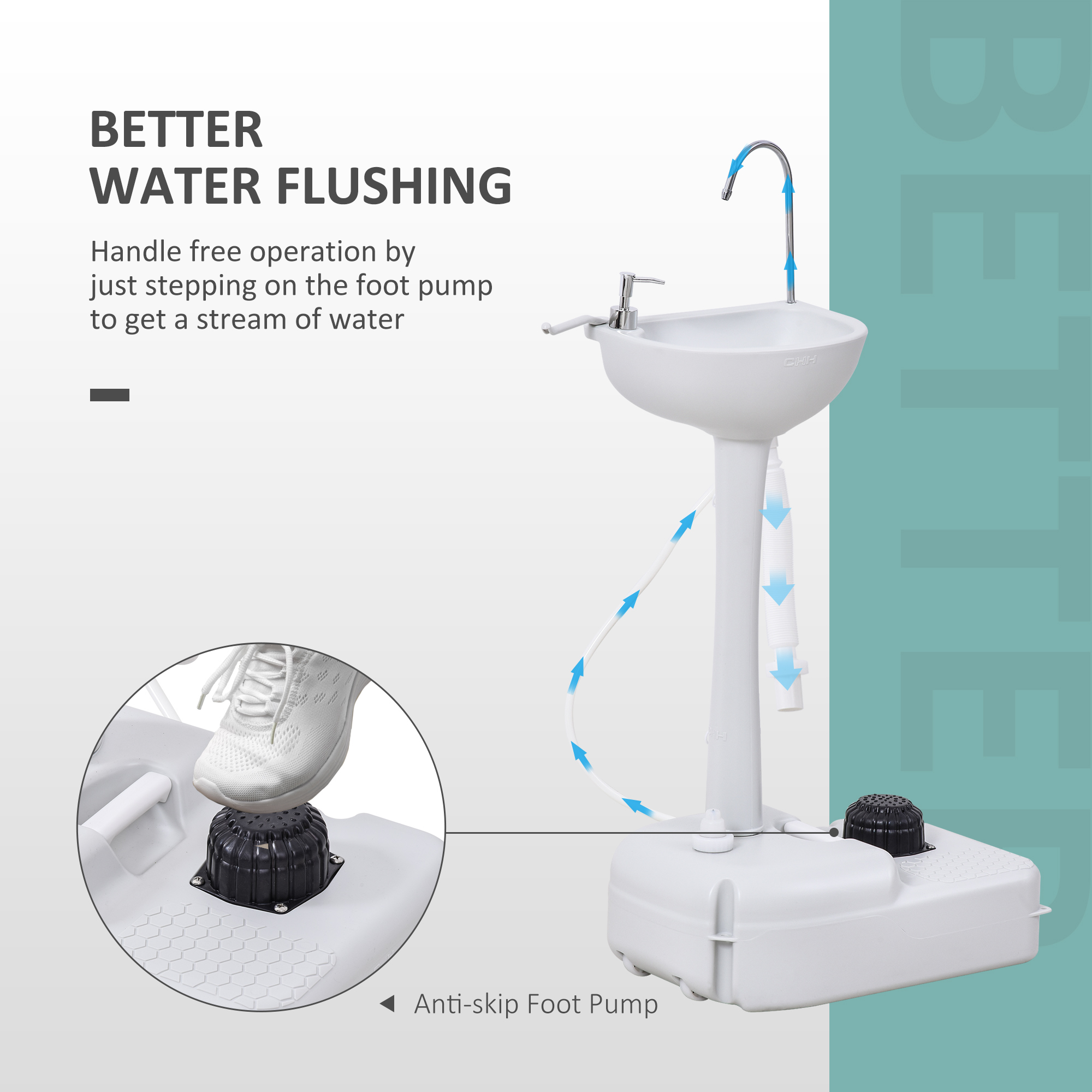 Camping Sink,17L Portable Hand Wash Station With Towel Holder,Soap Dispenser — image 3
