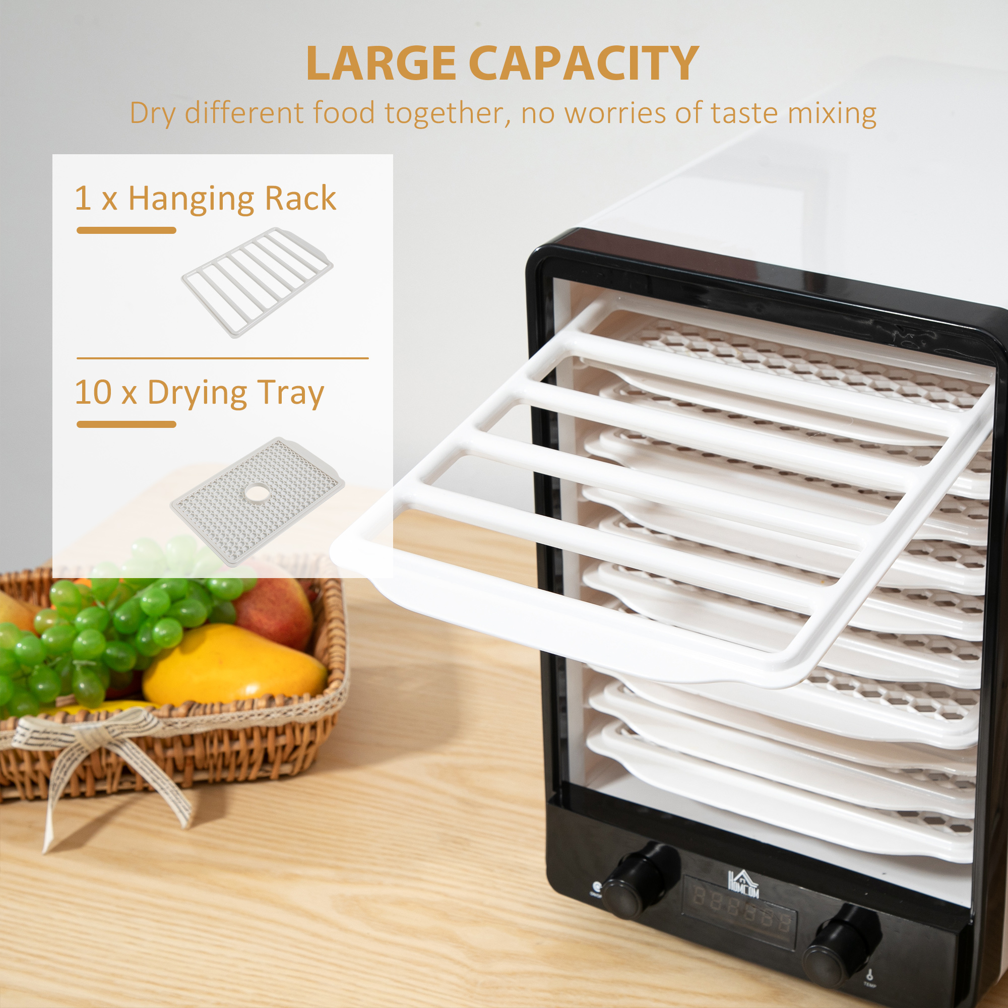 11-Tray Food Dehydrator,40-70â Temperature And Timer